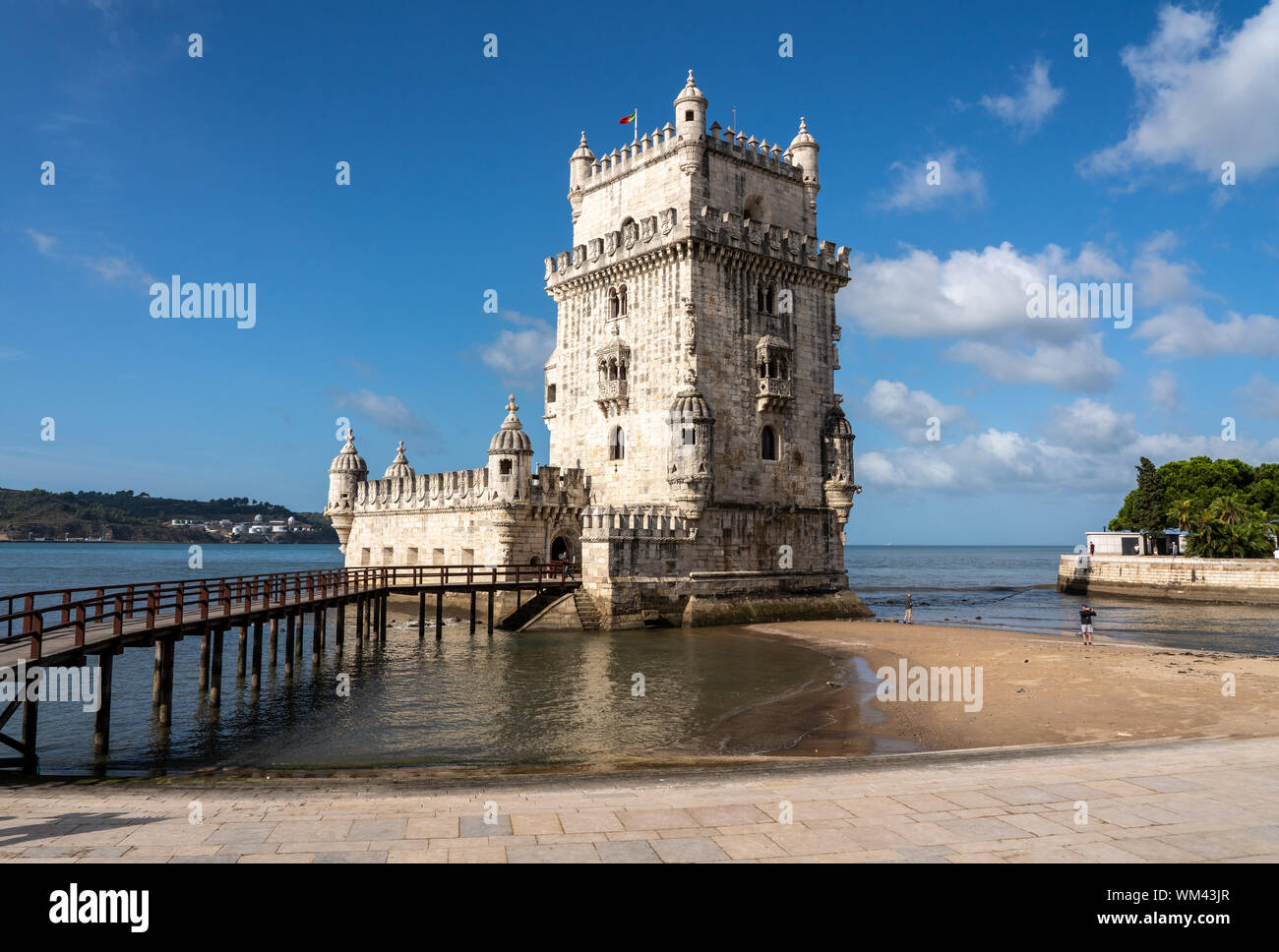 Panorama de la Tour de Belem près de Lisbon Banque D'Images