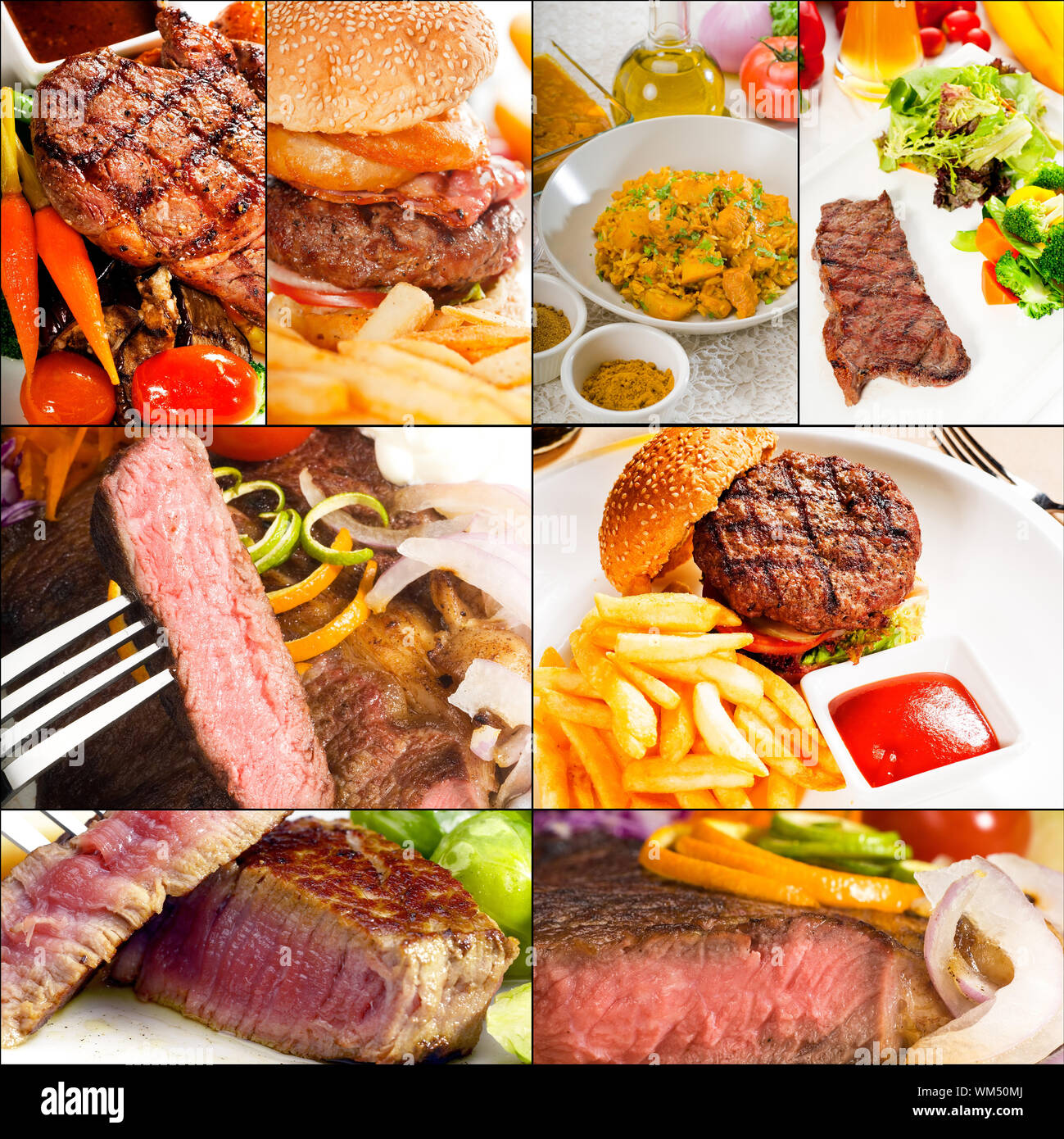 Des plats de boeuf collage Banque D'Images