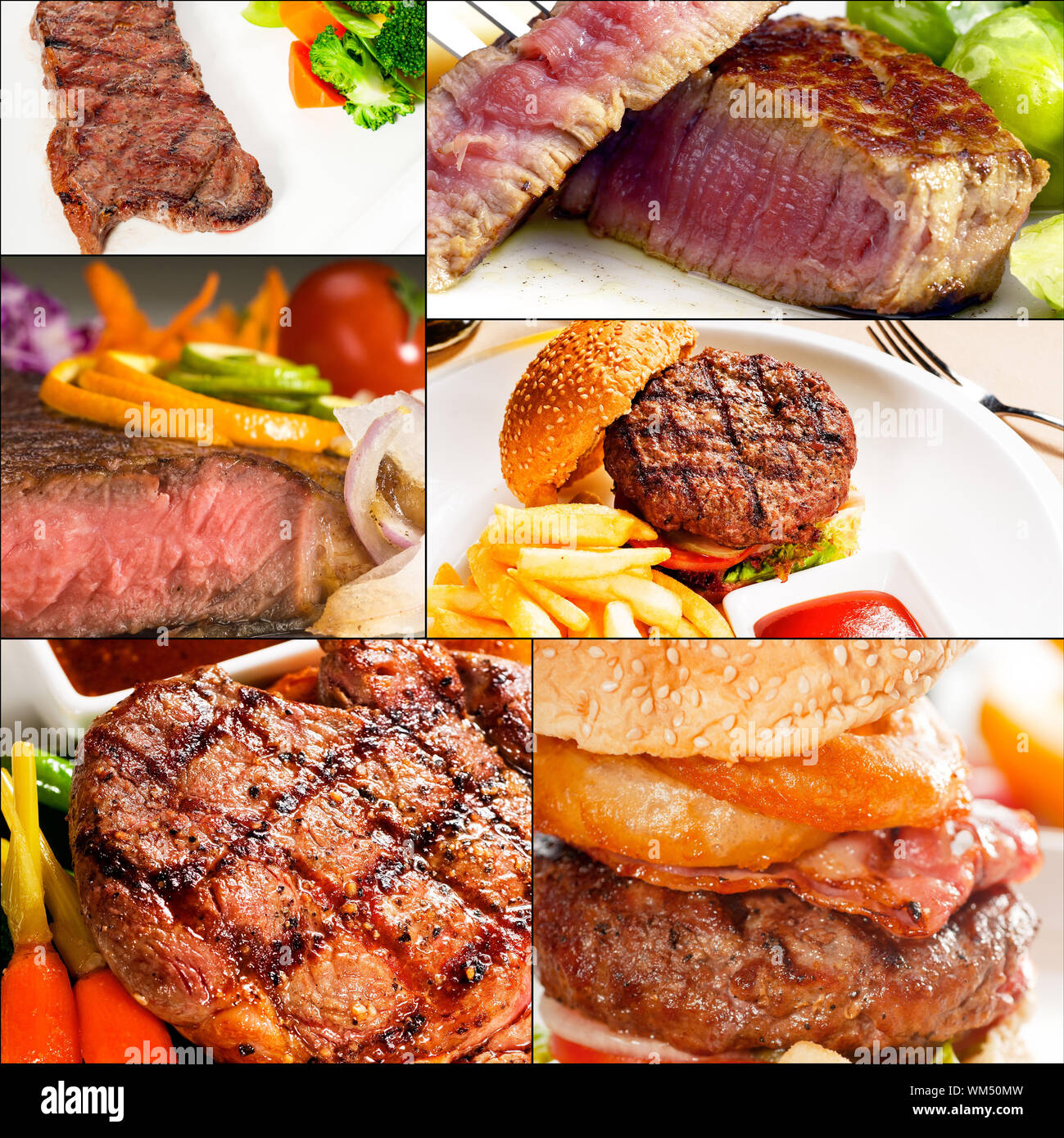 Des plats de boeuf collage Banque D'Images