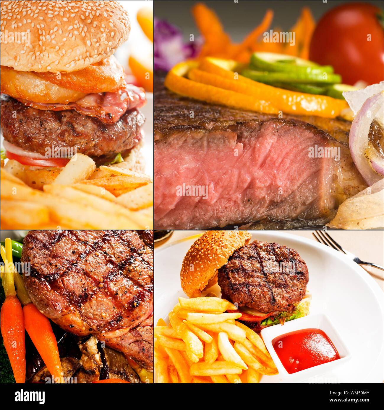 Des plats de boeuf collage Banque D'Images