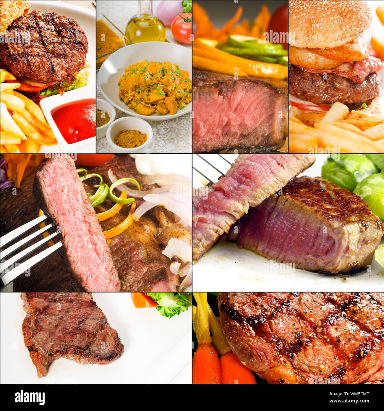 Des plats de boeuf collage Banque D'Images