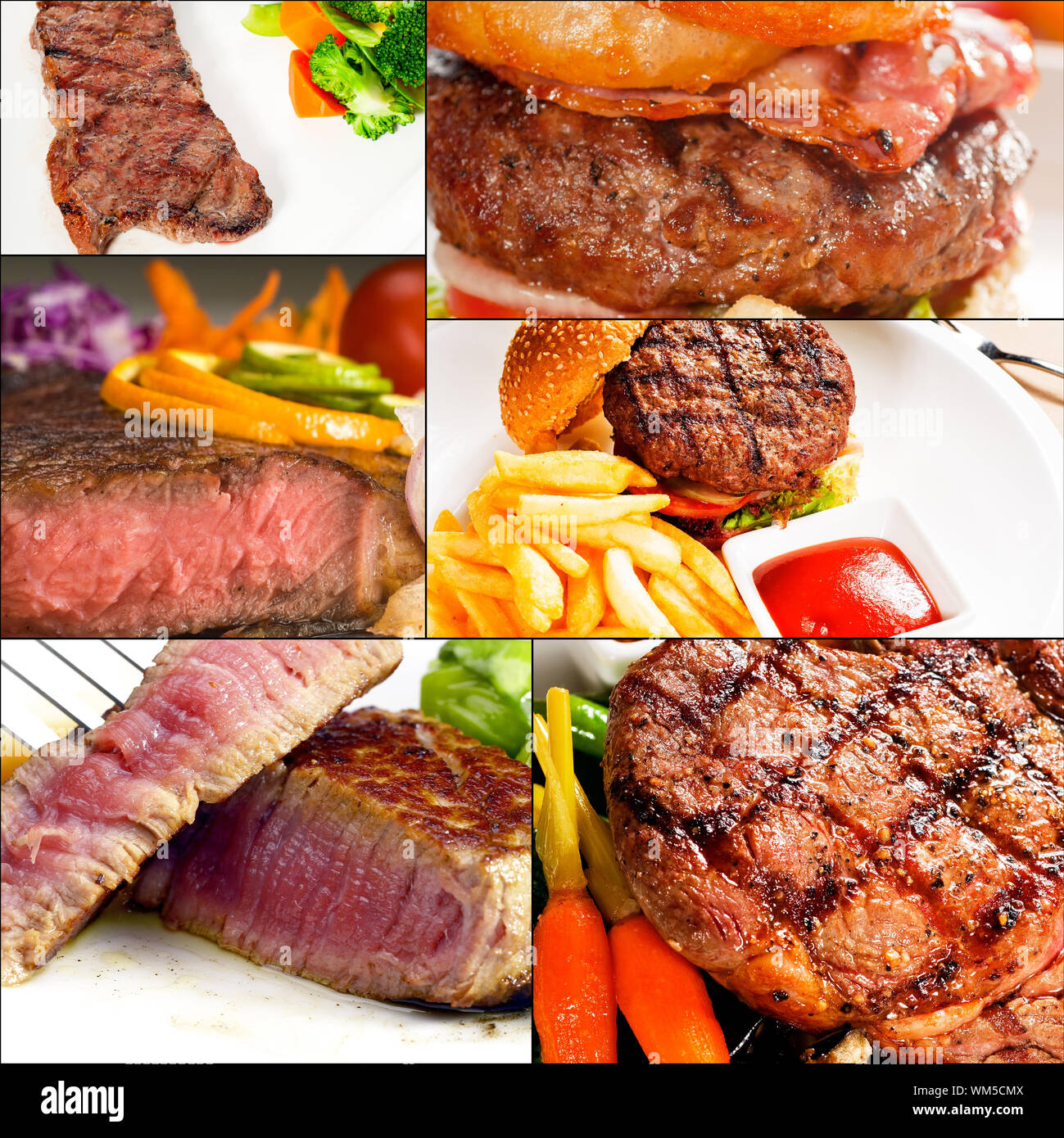 Des plats de boeuf collage Banque D'Images