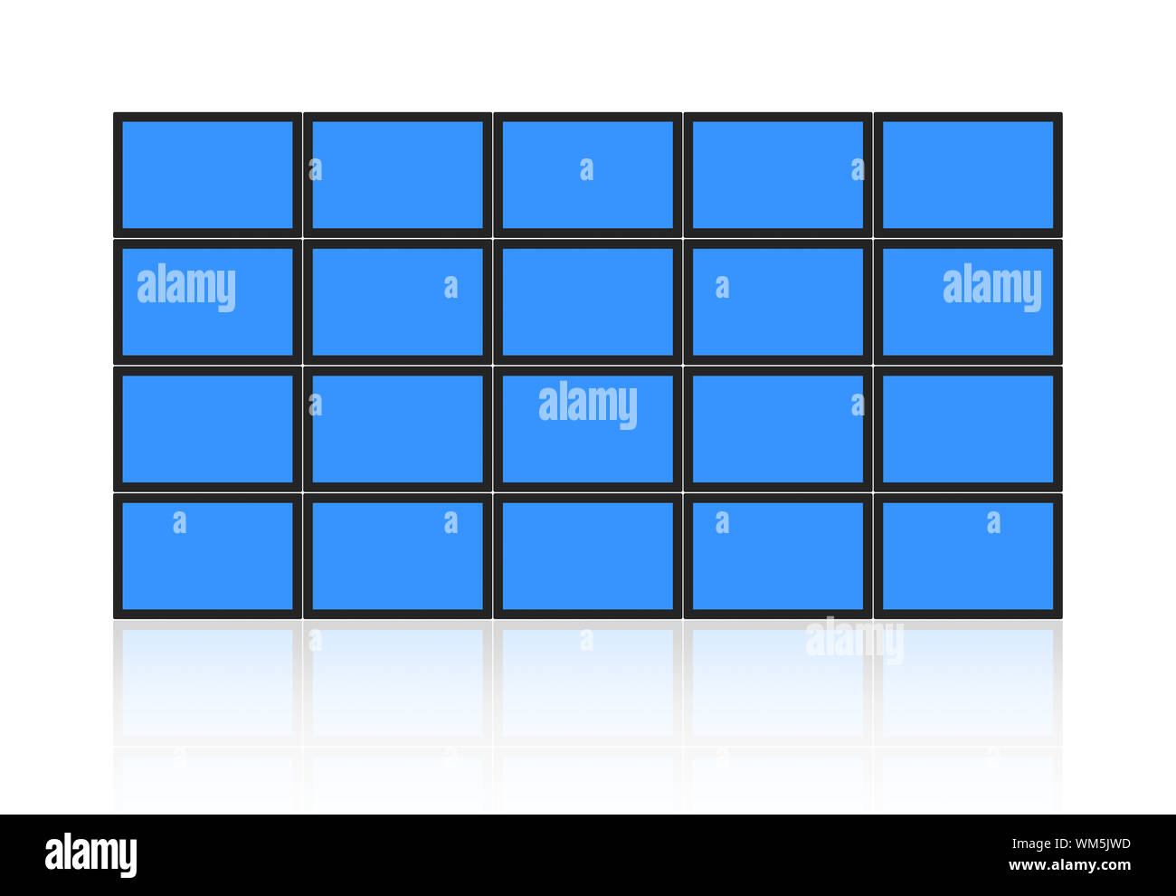Mur vidéo de télévision les écrans LCD isolé sur blanc.  : Chemin de détourage pour chaque plat et facile à l'écran place photo ou design sur tous les écrans. XXXL siz Banque D'Images