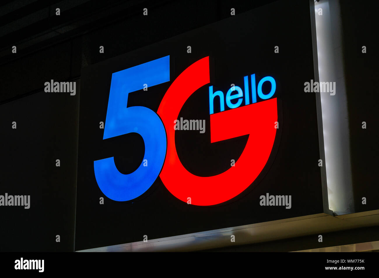 5G bonjour signer à Shenzhen, Guangdong, Chine Banque D'Images