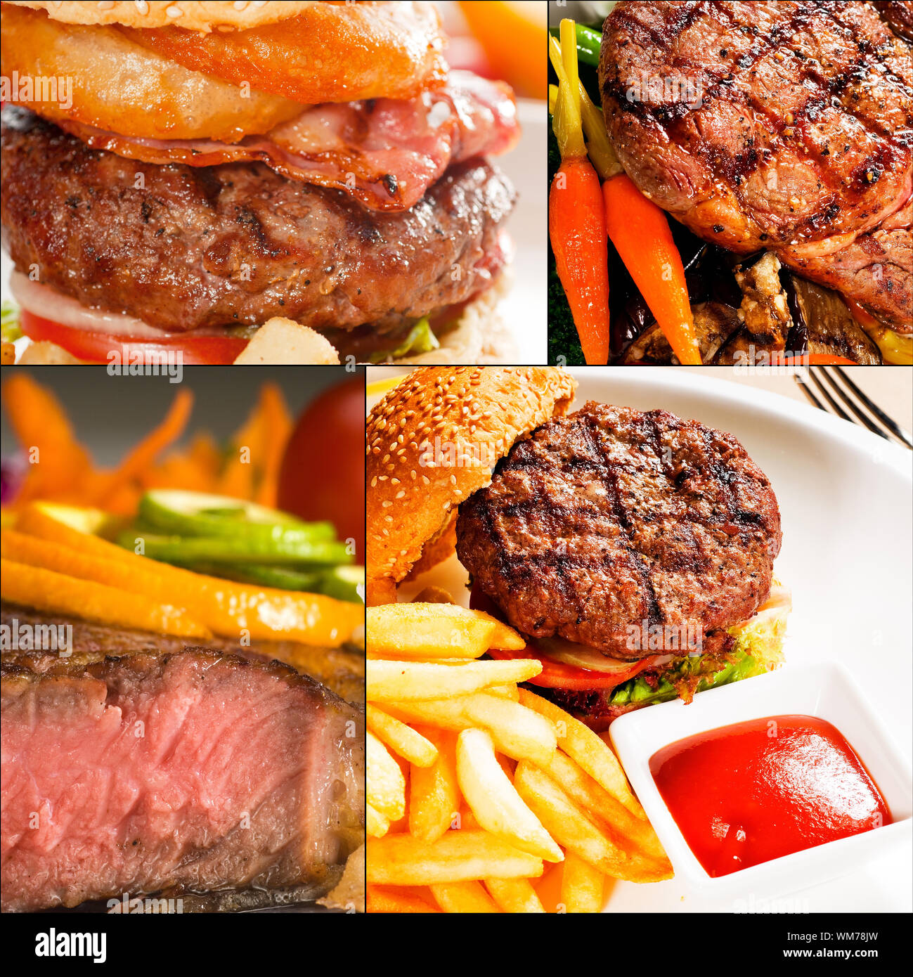 Des plats de boeuf collage Banque D'Images