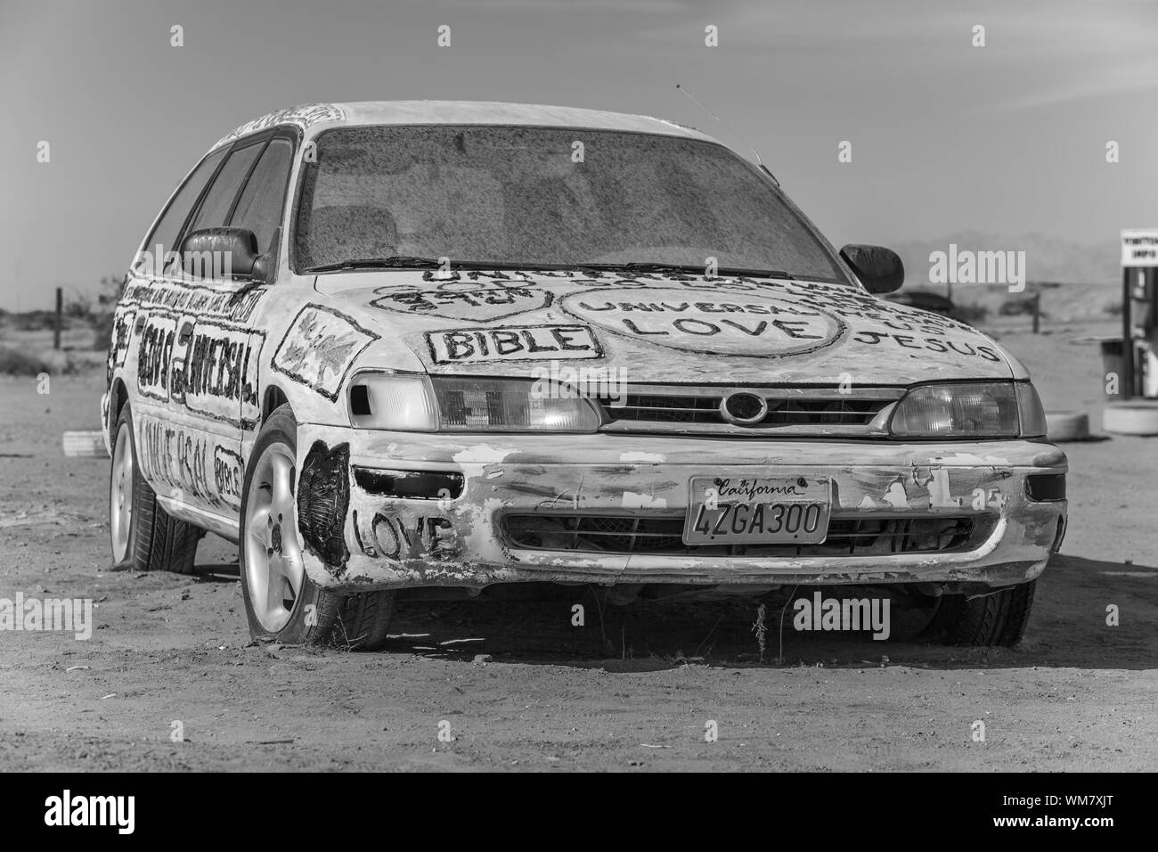 CALIPATRIA, Imperial County, Californie, USA - 28 novembre : Bible location outsider art installation à la montagne du Salut le 28 novembre 2014 dans au Calip Banque D'Images