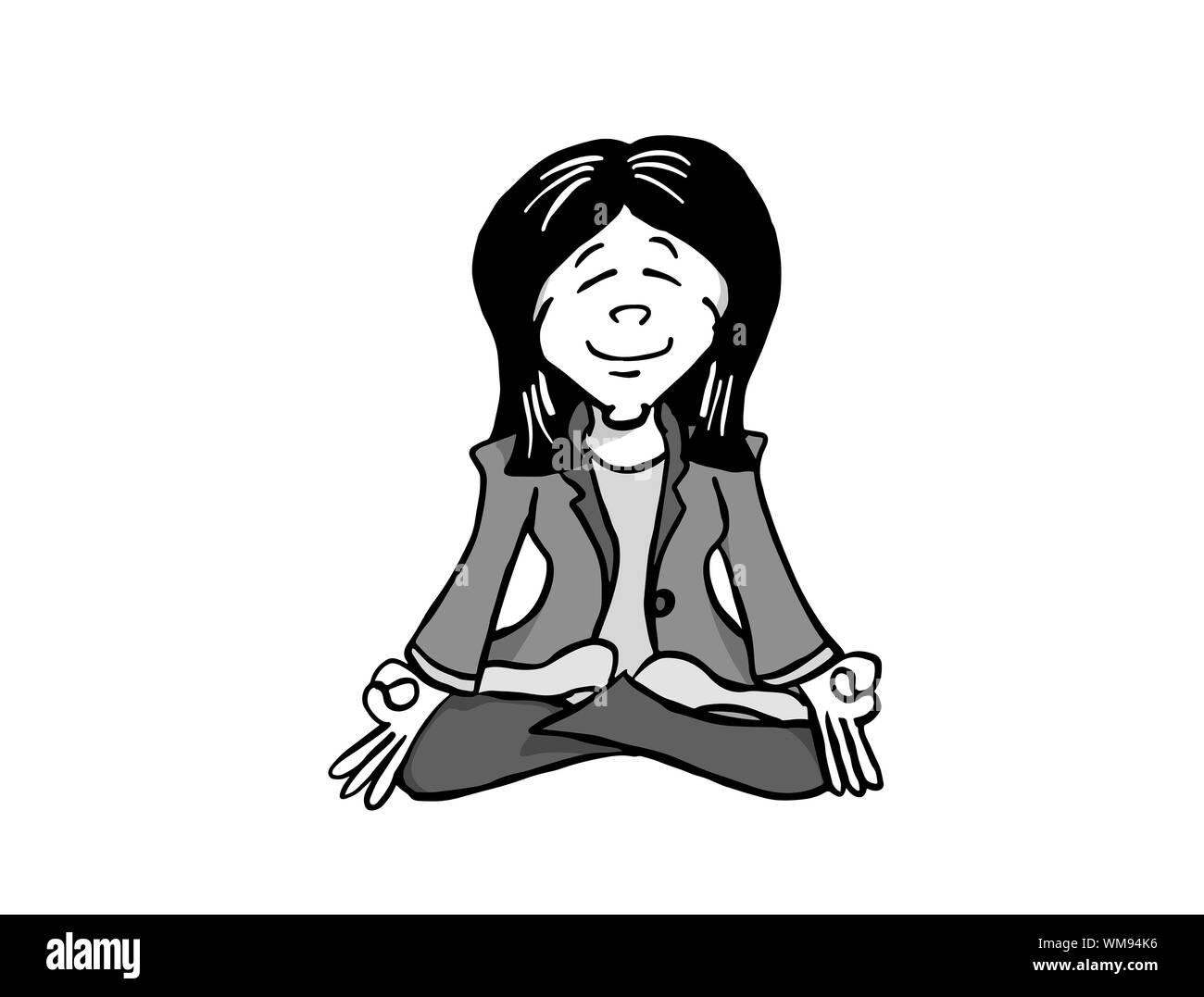 Personnage Ji assis en position du lotus et méditer. Banque D'Images