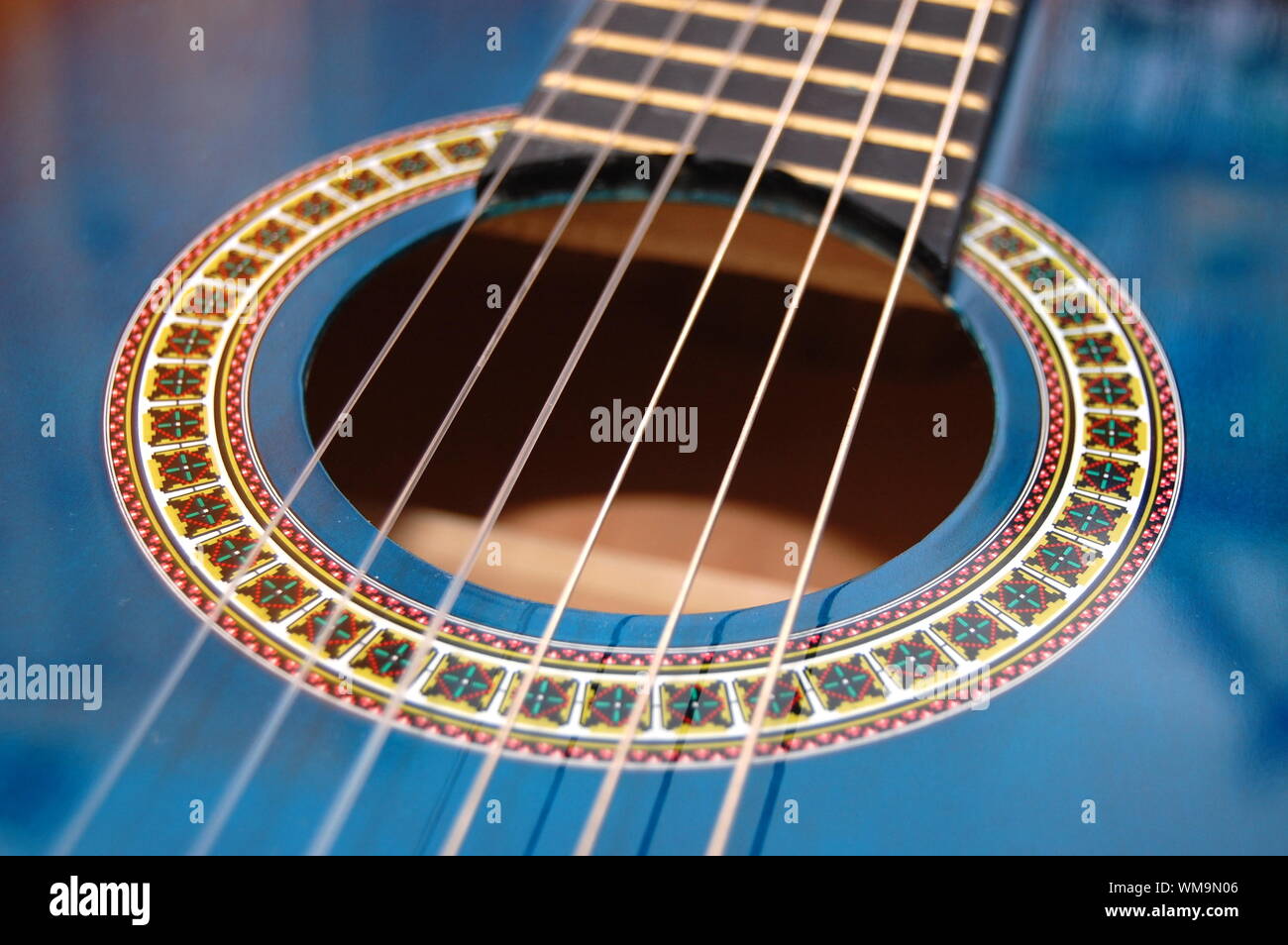 Guitare musique bleu pour la lecture de musique Banque D'Images