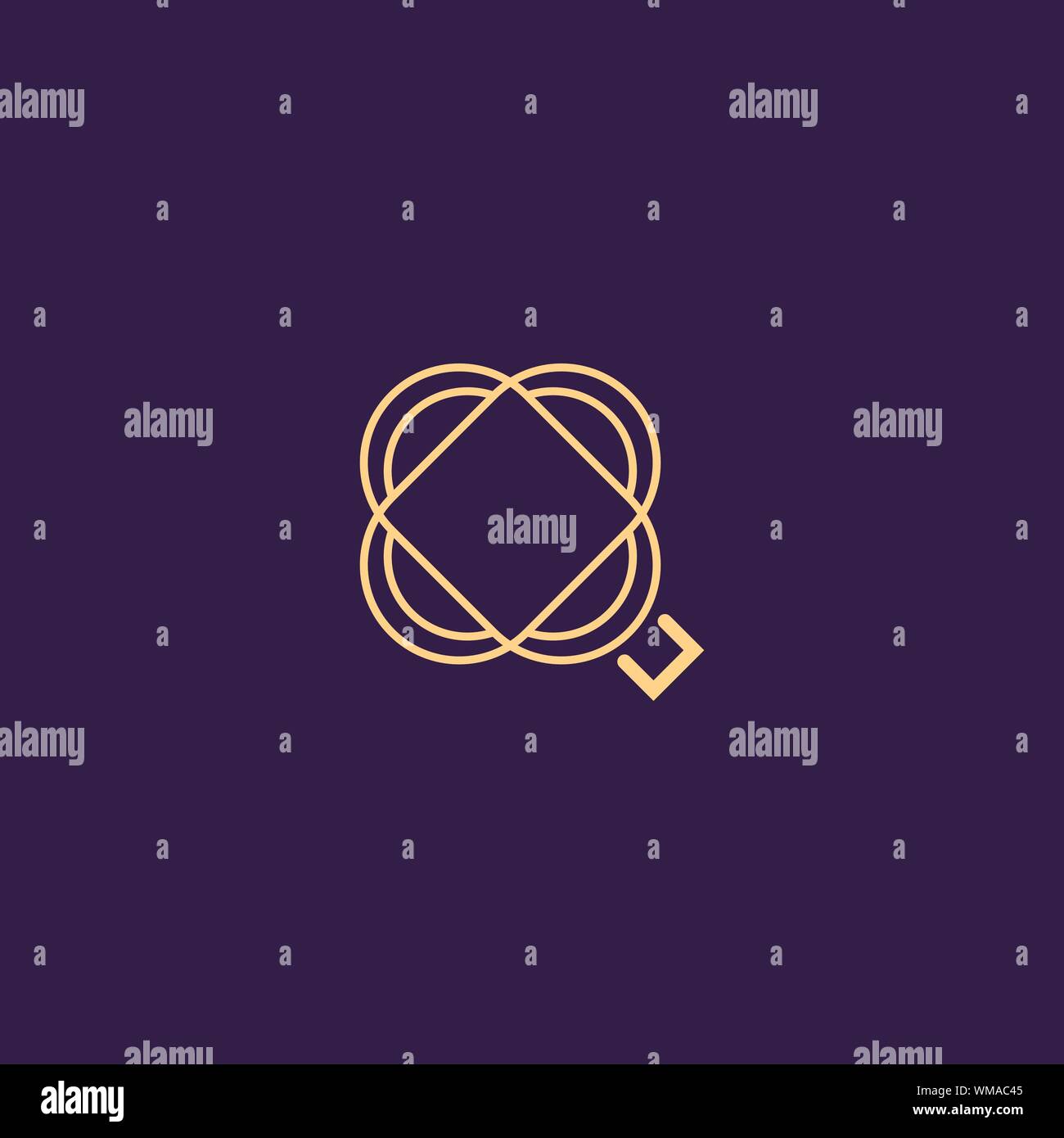 Innovantes de création logo Lettre initiale minimale QQ Q. Monogram. de luxe Professional conception initiale. Caractères de la classe affaires. Symbole de l'alphabet. Illustration de Vecteur