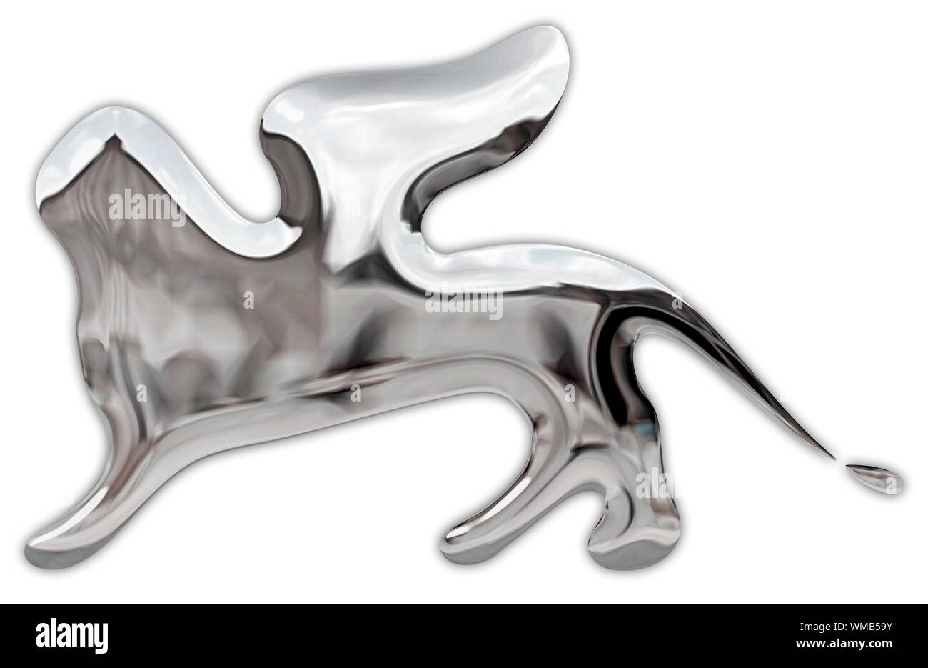 Lion de Festival du Film de Venise, de l'or style rédactionnel, logo métallique Banque D'Images