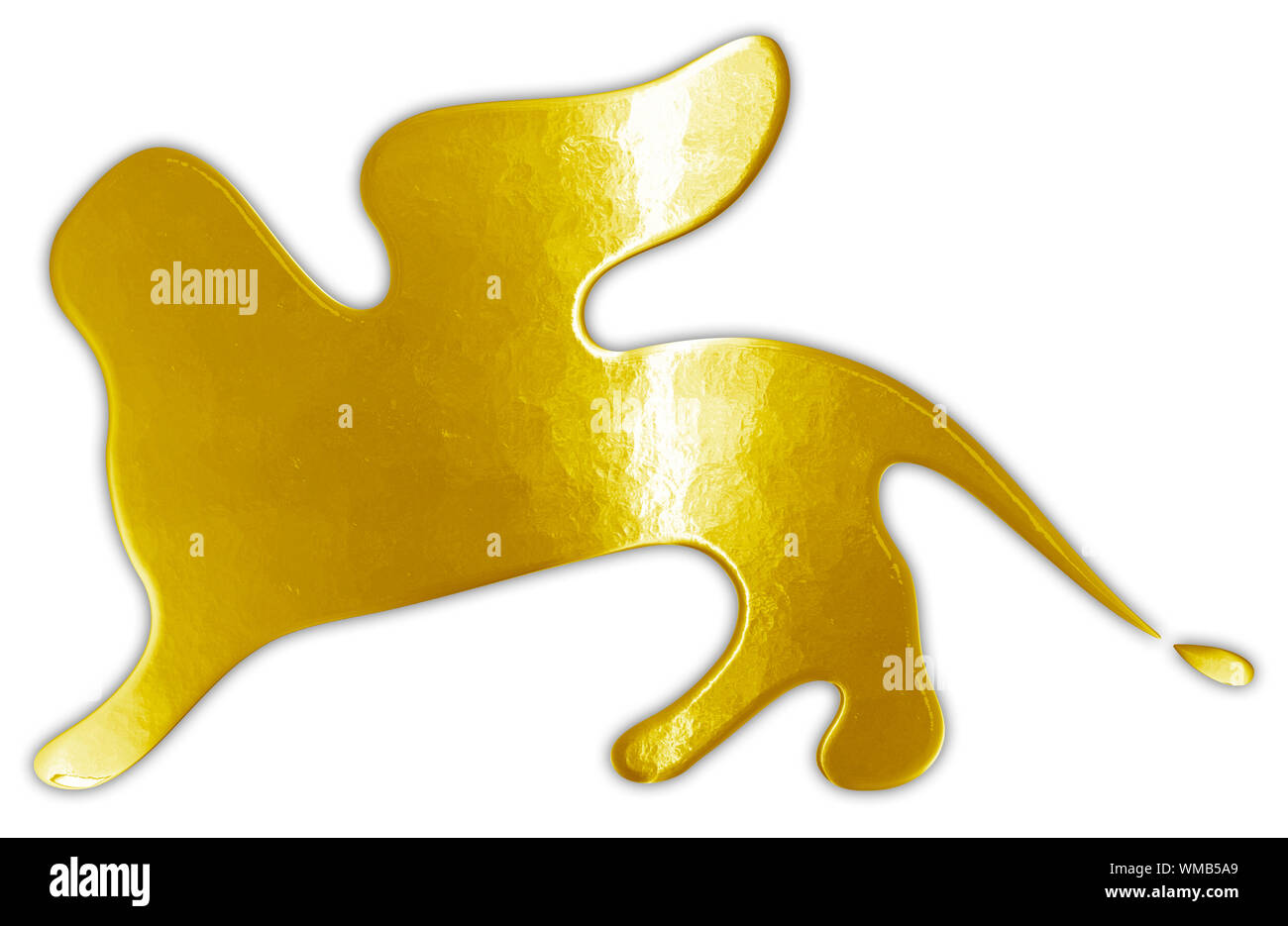 Lion de Festival du Film de Venise, de l'or style rédactionnel, logo métallique Banque D'Images