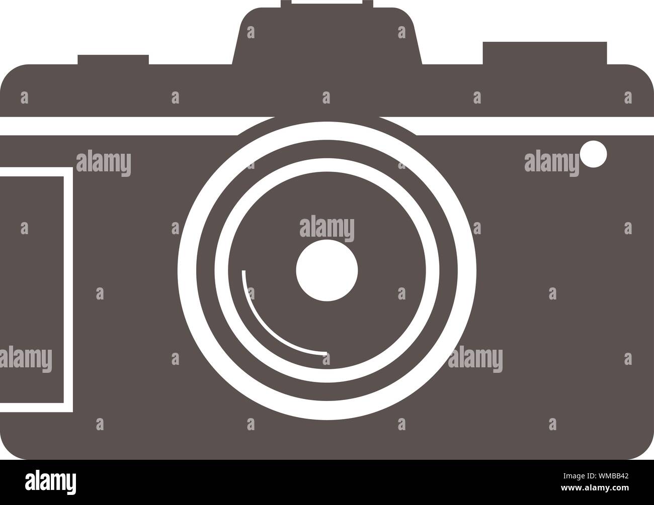 Noir et blanc plat simple icône appareil photo DSLR vector illustration Illustration de Vecteur