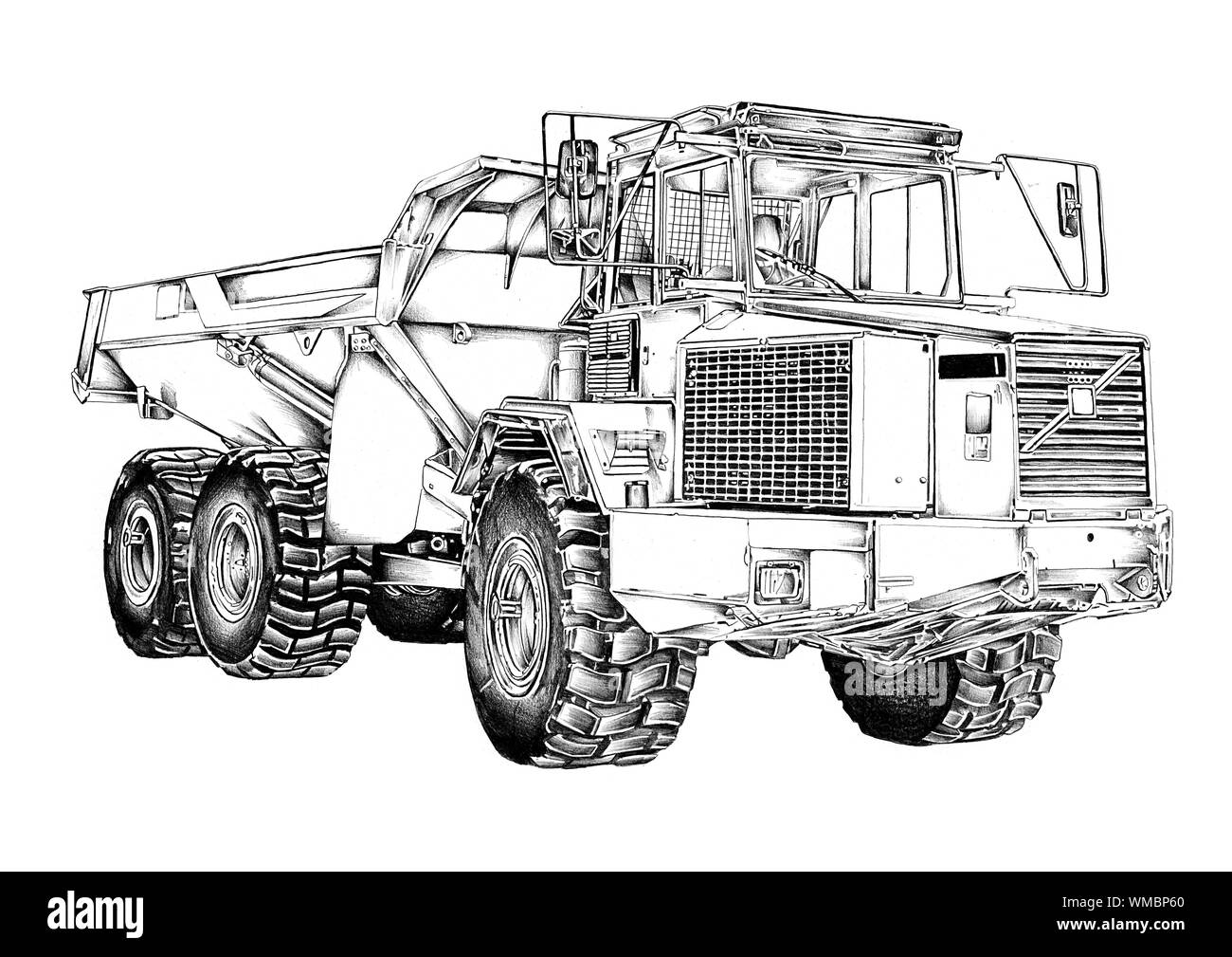 Dump Truck art dessin illustration Banque D'Images