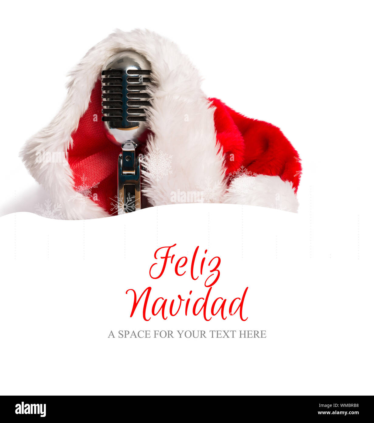 Feliz Navidad contre snow border Banque D'Images