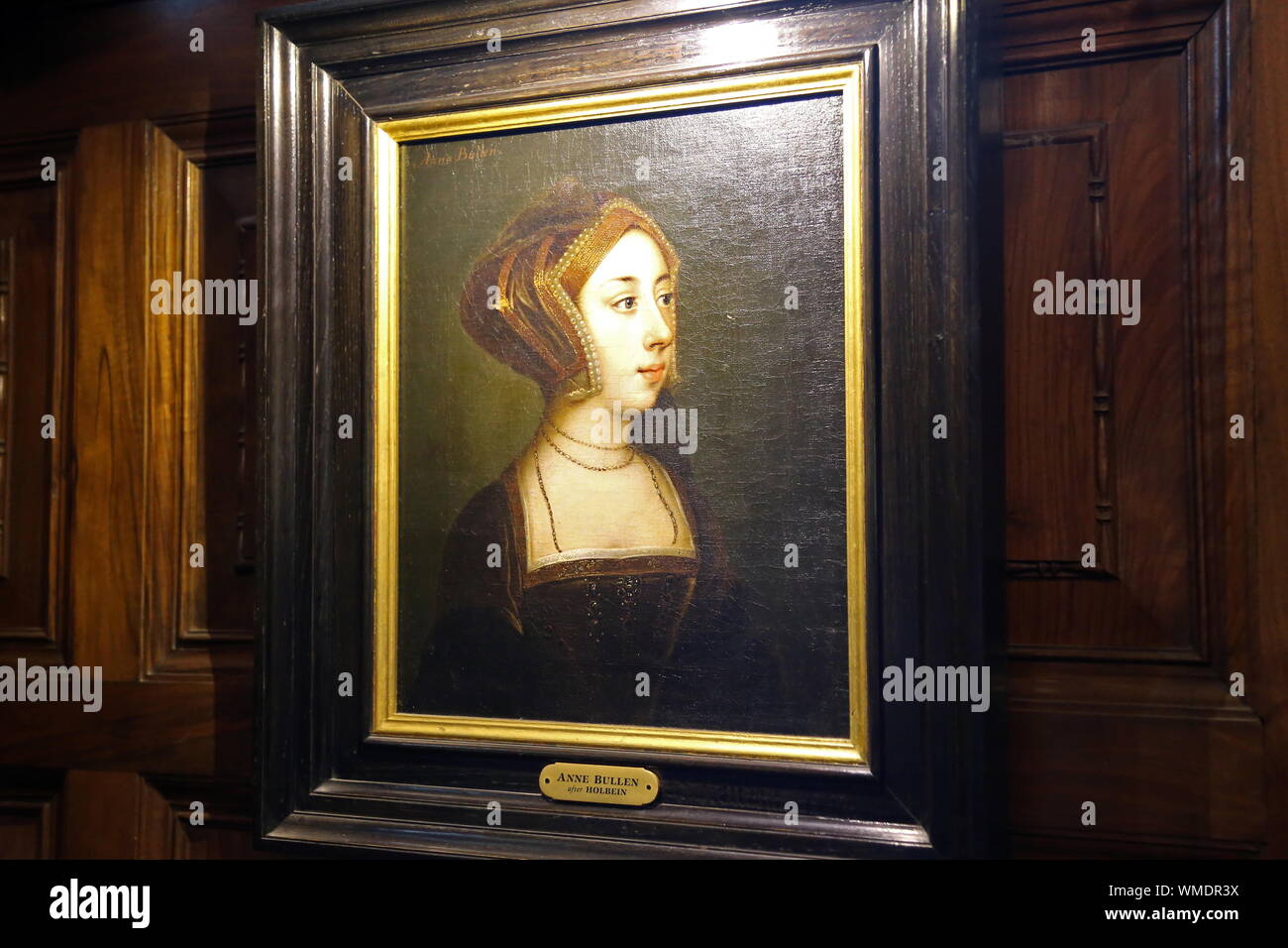 Portrait d'Anne Boleyn, salle intérieure, le château de Hever, Hever, Edenbridge, Kent, Angleterre, Grande-Bretagne, Royaume-Uni, UK, Europe Banque D'Images