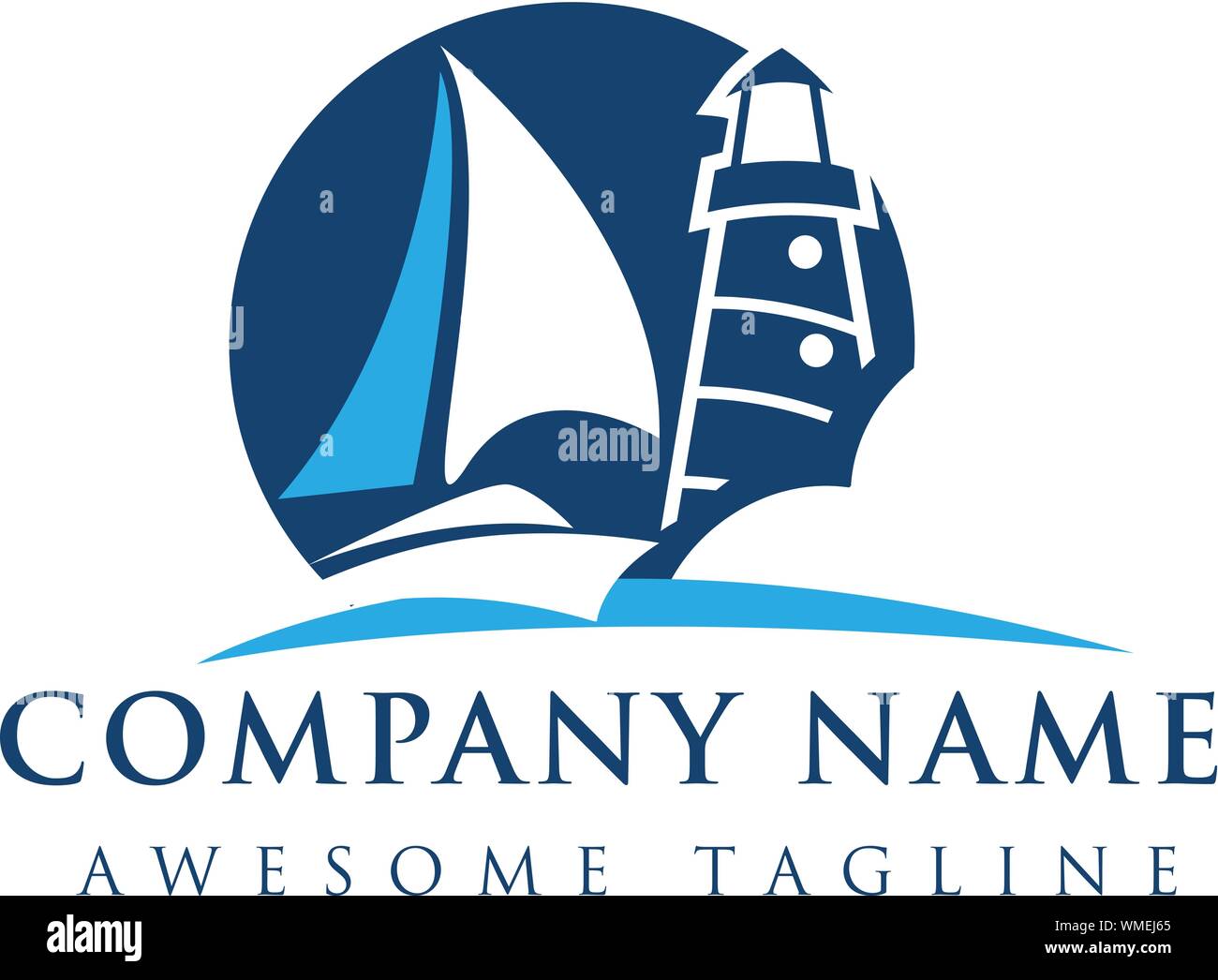 Yacht club insignes logos et étiquettes pour toute utilisation, Illustration de Vecteur