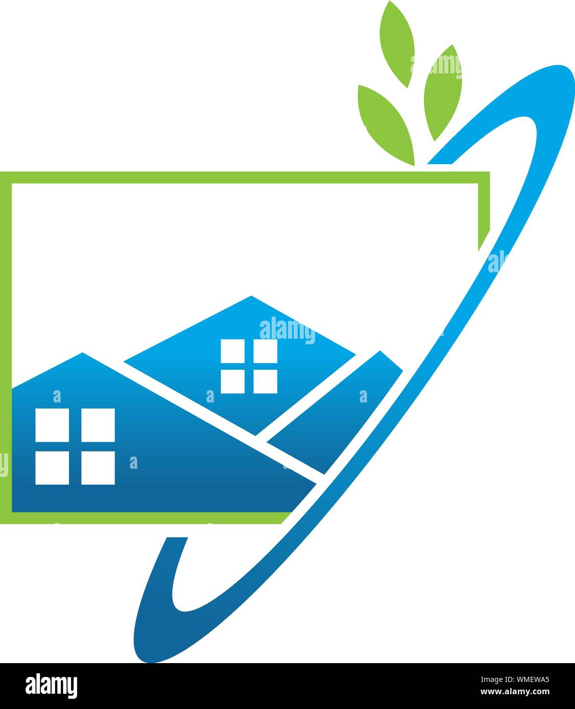 Chambre verte, vecteur de conception de logo Logo Nature House Illustration de Vecteur
