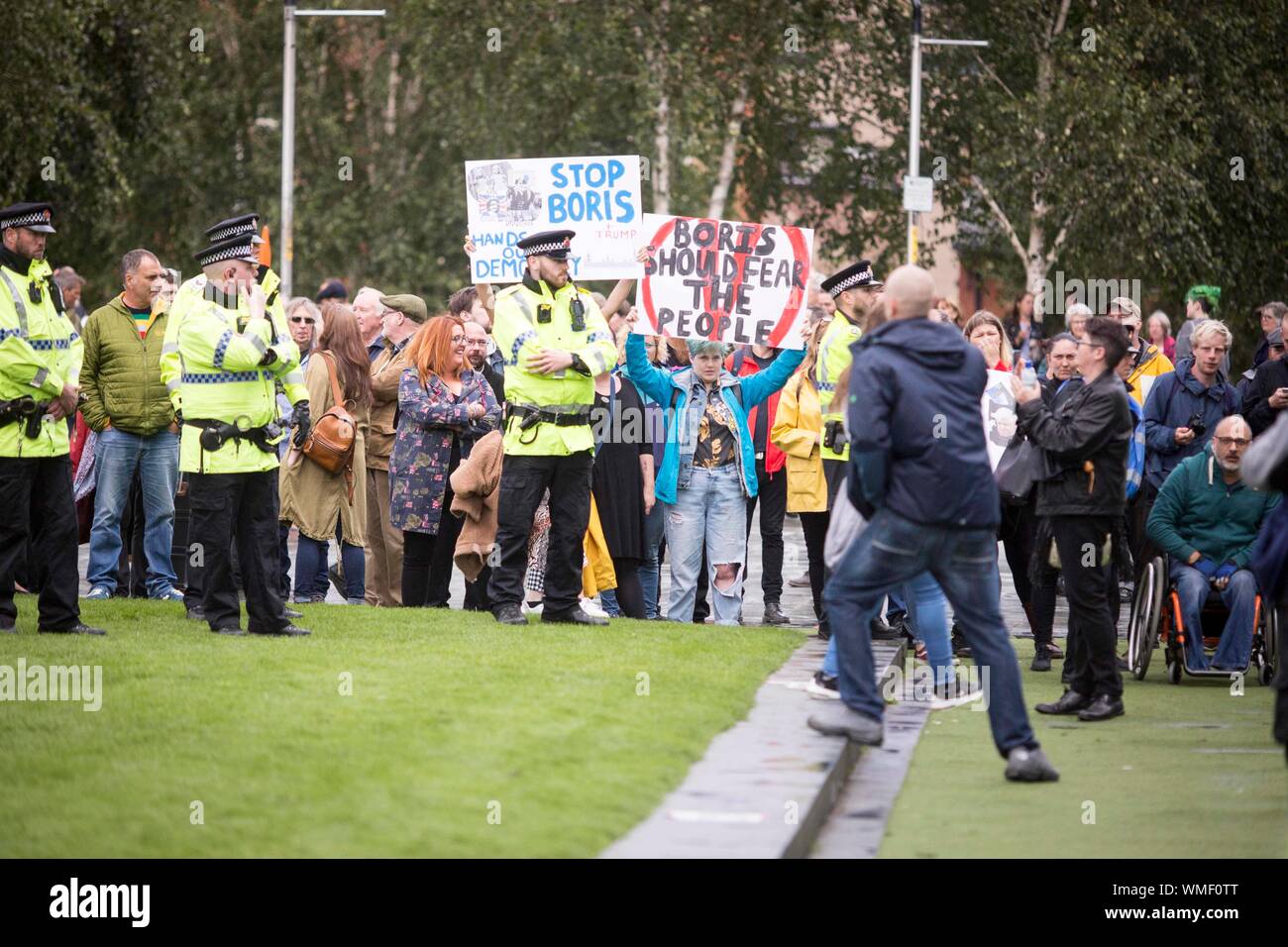 © Chris Bull. 31/08/19 Manchester , Royaume-Uni. Manifestation à Manchester aujourd'hui (samedi 31 août) contre la suspension du parlement. Des centaines de milliers Banque D'Images