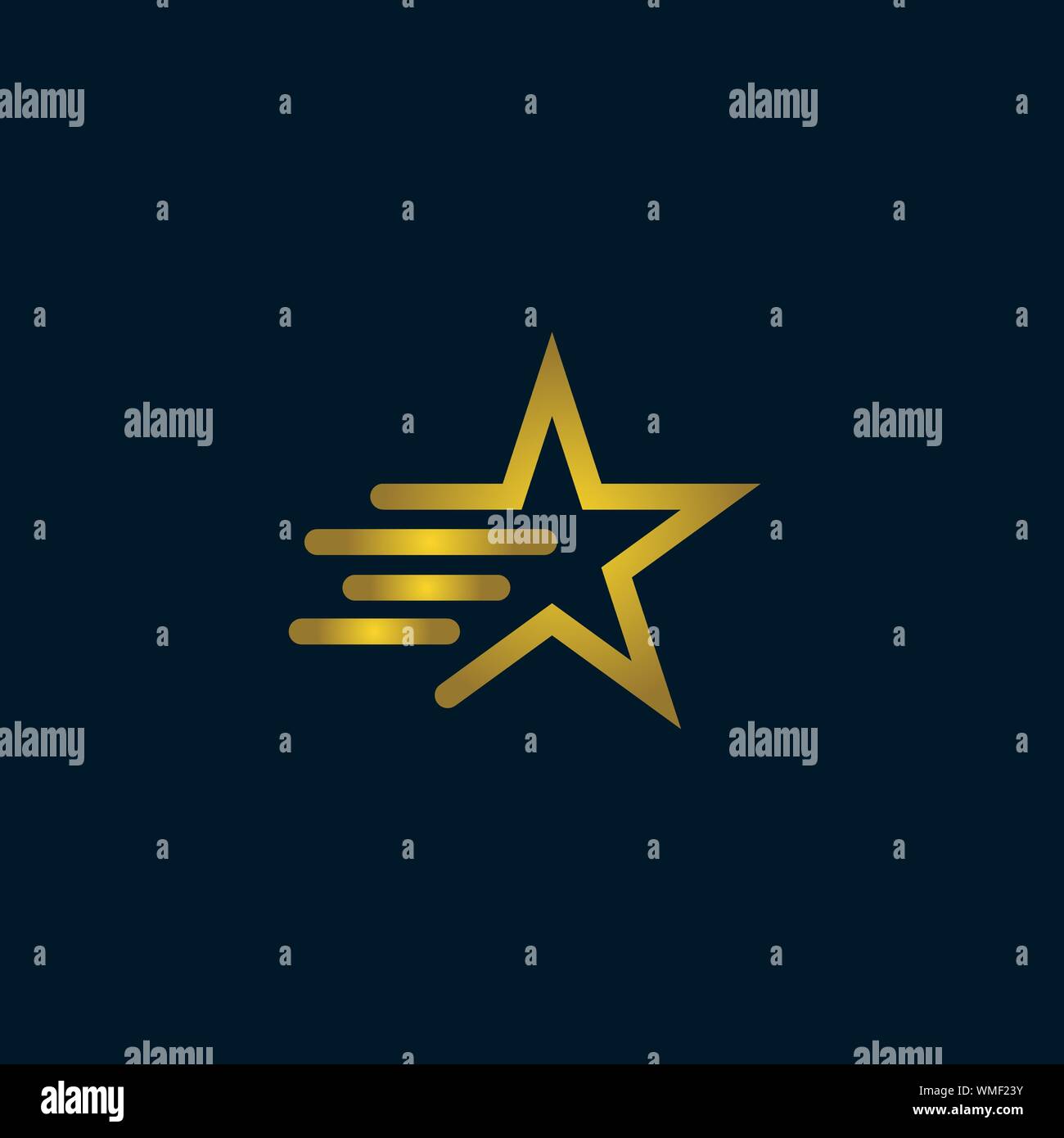 Logo Gold Star vecteur dans un style élégant avec fond bleu foncé Illustration de Vecteur