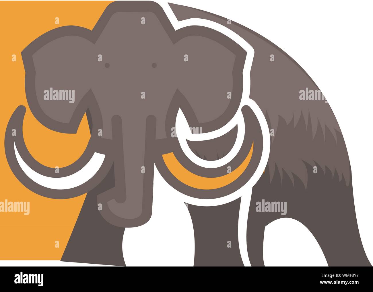 Illustration vecteur de mammouth, élément du logo ou mascotte icône avatar- abstract design Illustration de Vecteur