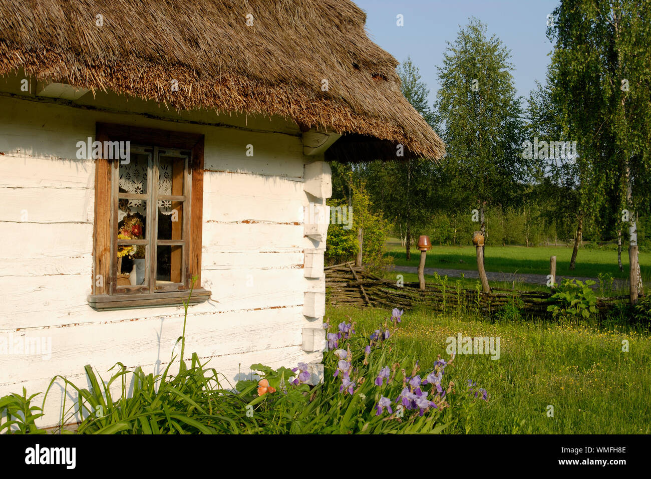 Bois de chaume, Janow Podlaski, Podlachien, Pologne, Europe Banque D'Images