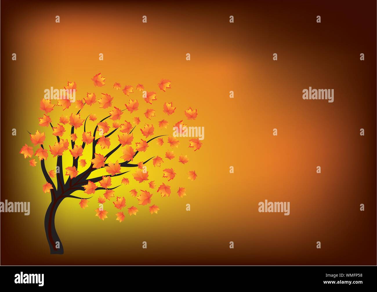 Automne fond avec arbre, lui n partie 10, vector illustration Illustration de Vecteur