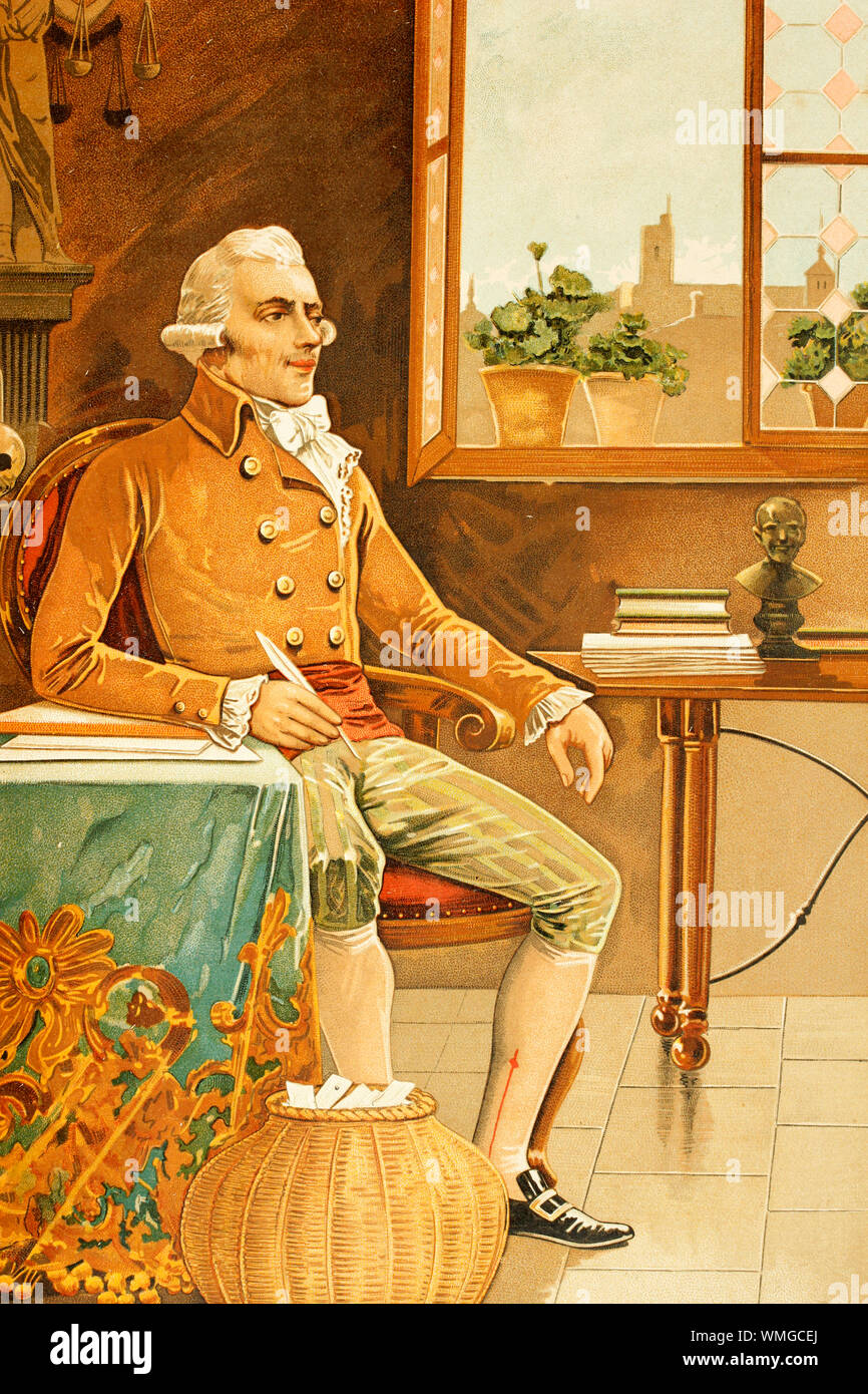 Maximilien de Robespierre. Né le 6 mai 1768. Est mort 28 juillet 1794