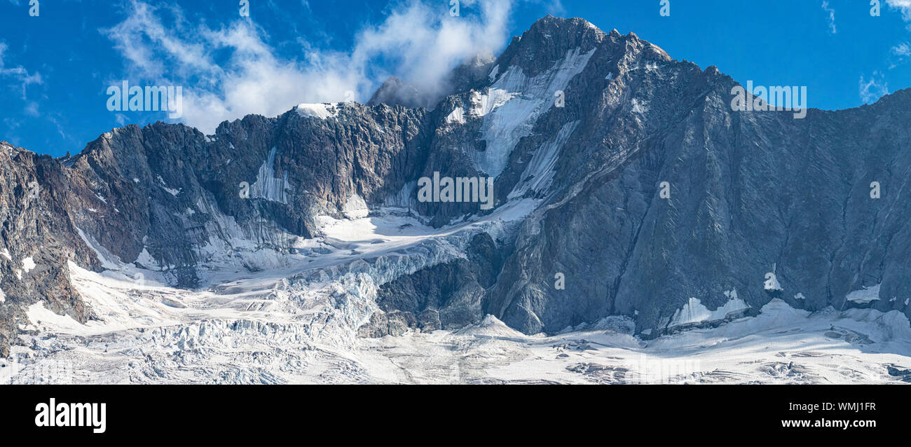 Disgrazia moraine du glacier du mont dans les Alpes italiennes Valtournenche Banque D'Images