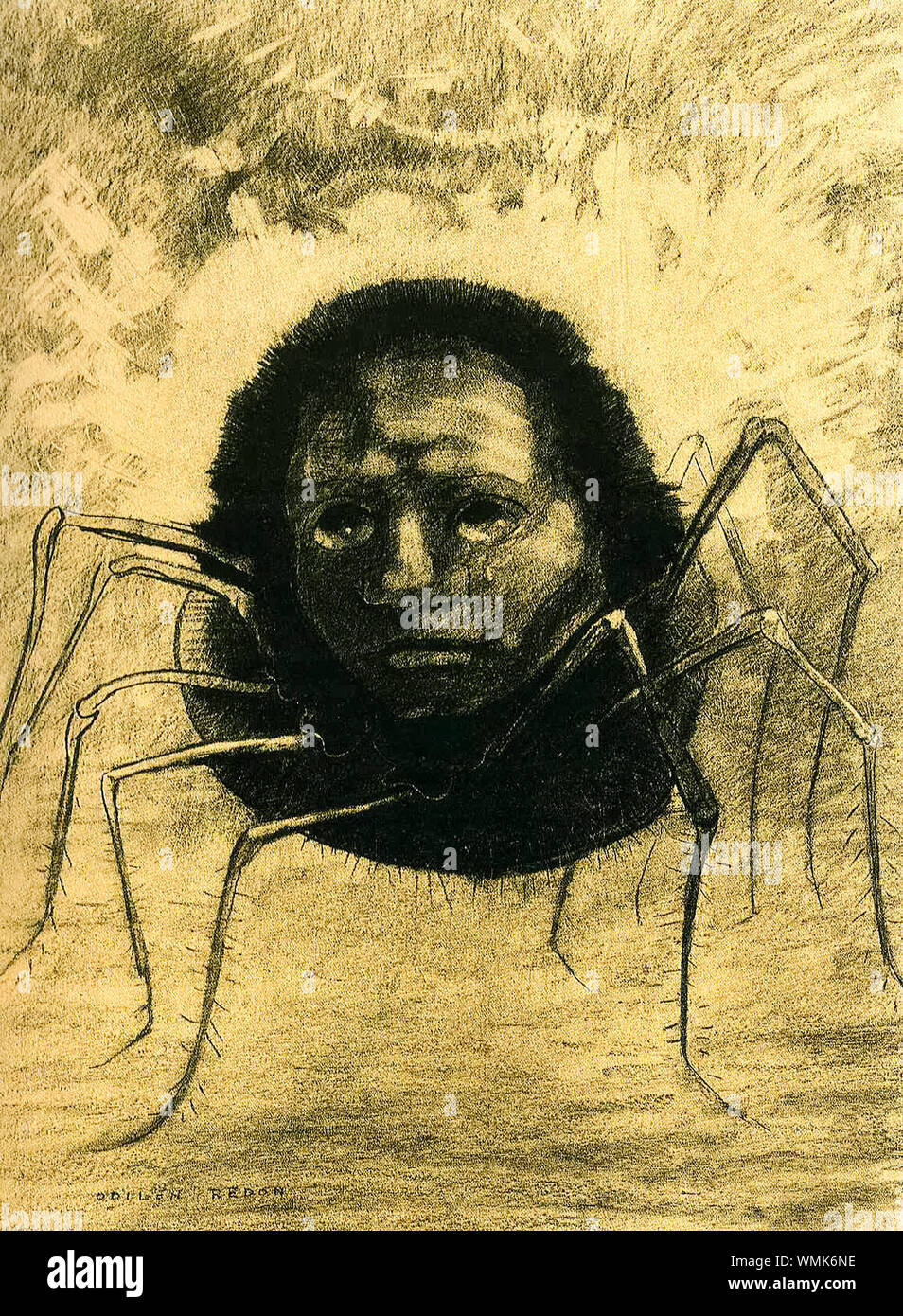 Odilon Redon, The crying spider, dessin, 1881 Banque D'Images