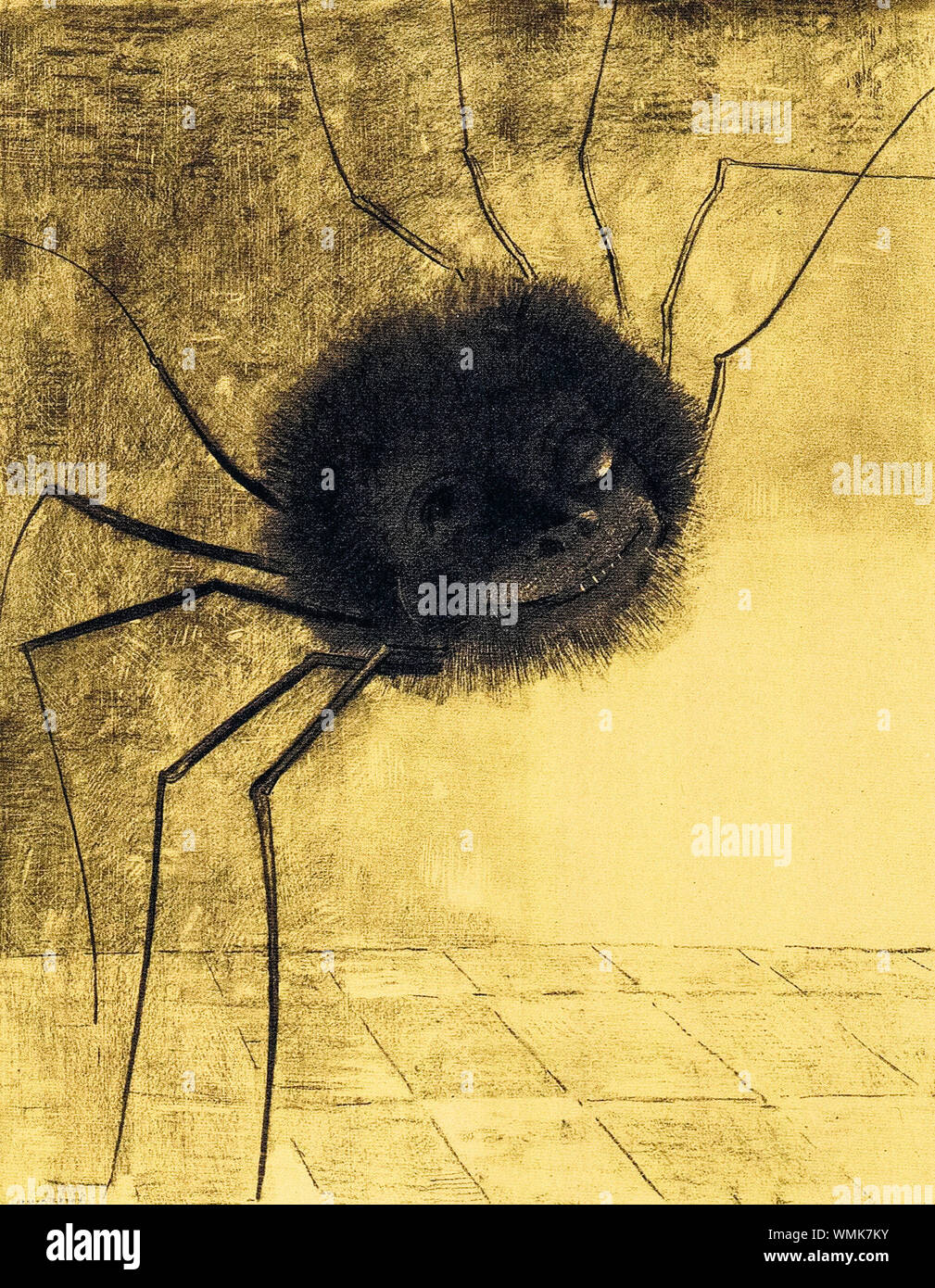 Odilon Redon, l'Araignée souriante, (L'Araignée), dessin, 1887 Banque D'Images