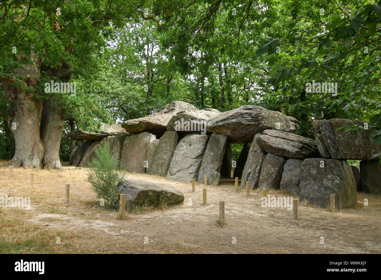 Dolmen de La Roche-aux-Fées ou les fées' rock - l'un des plus célèbres et des plus grands dolmens néolithiques en Bretagne Banque D'Images