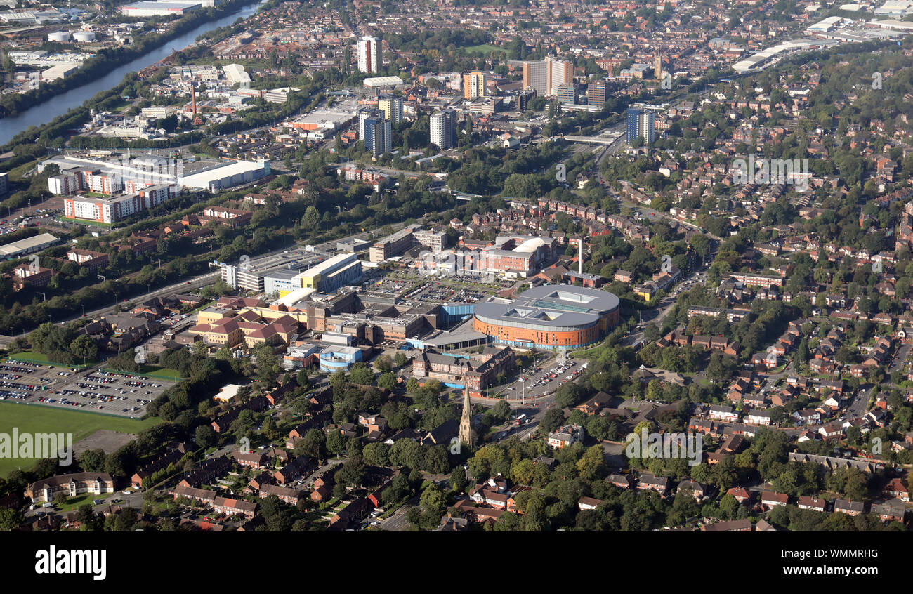 Vue aérienne de la NHS Foundation Trust Royal de Salford, anciennement Hôpital Hôpital espère à Salford, Manchester Banque D'Images