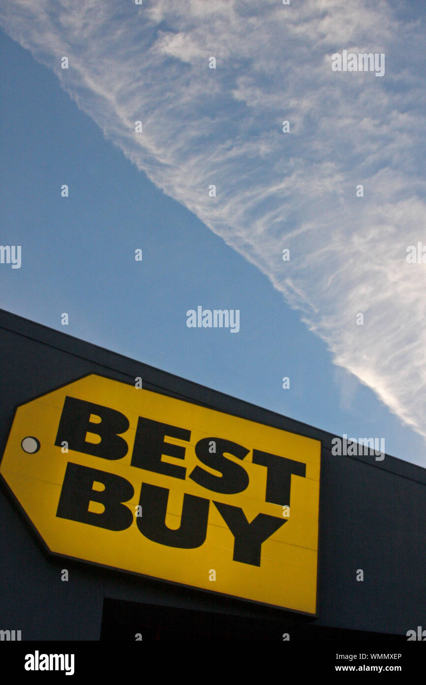 Logo Best Buy Best Buy aux Etats-Unis est une multinationale de l'électronique grand détaillant. Banque D'Images