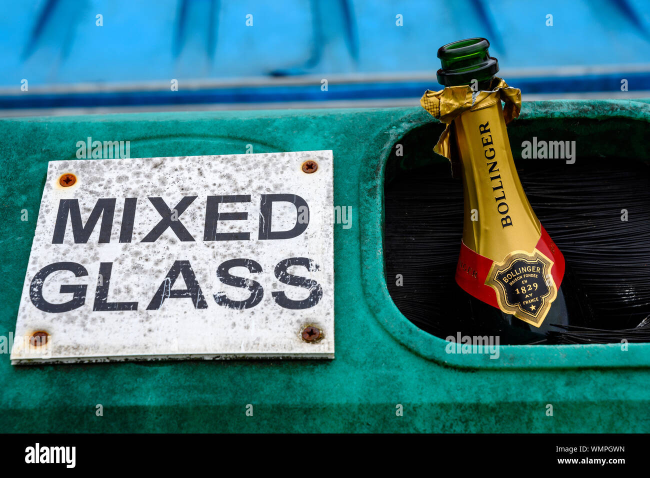 Bouteille de champagne bottle bank Banque D'Images