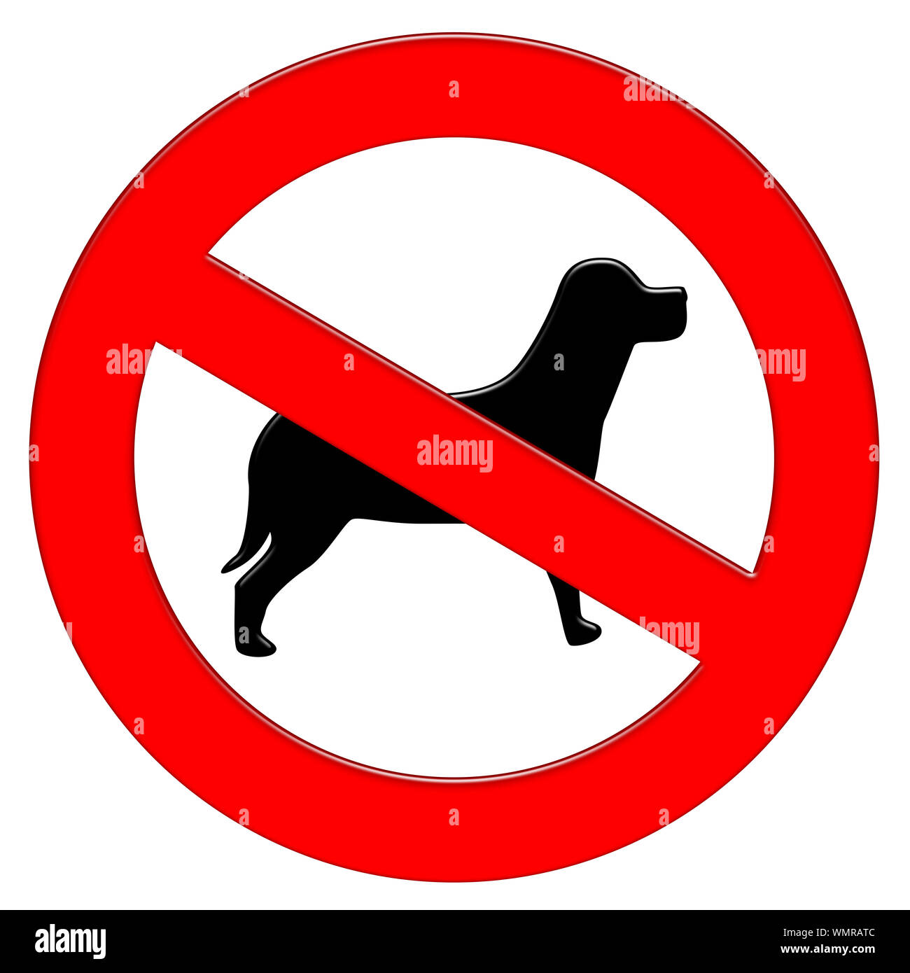 Symbole d'interdiction chien icône illustration Banque D'Images