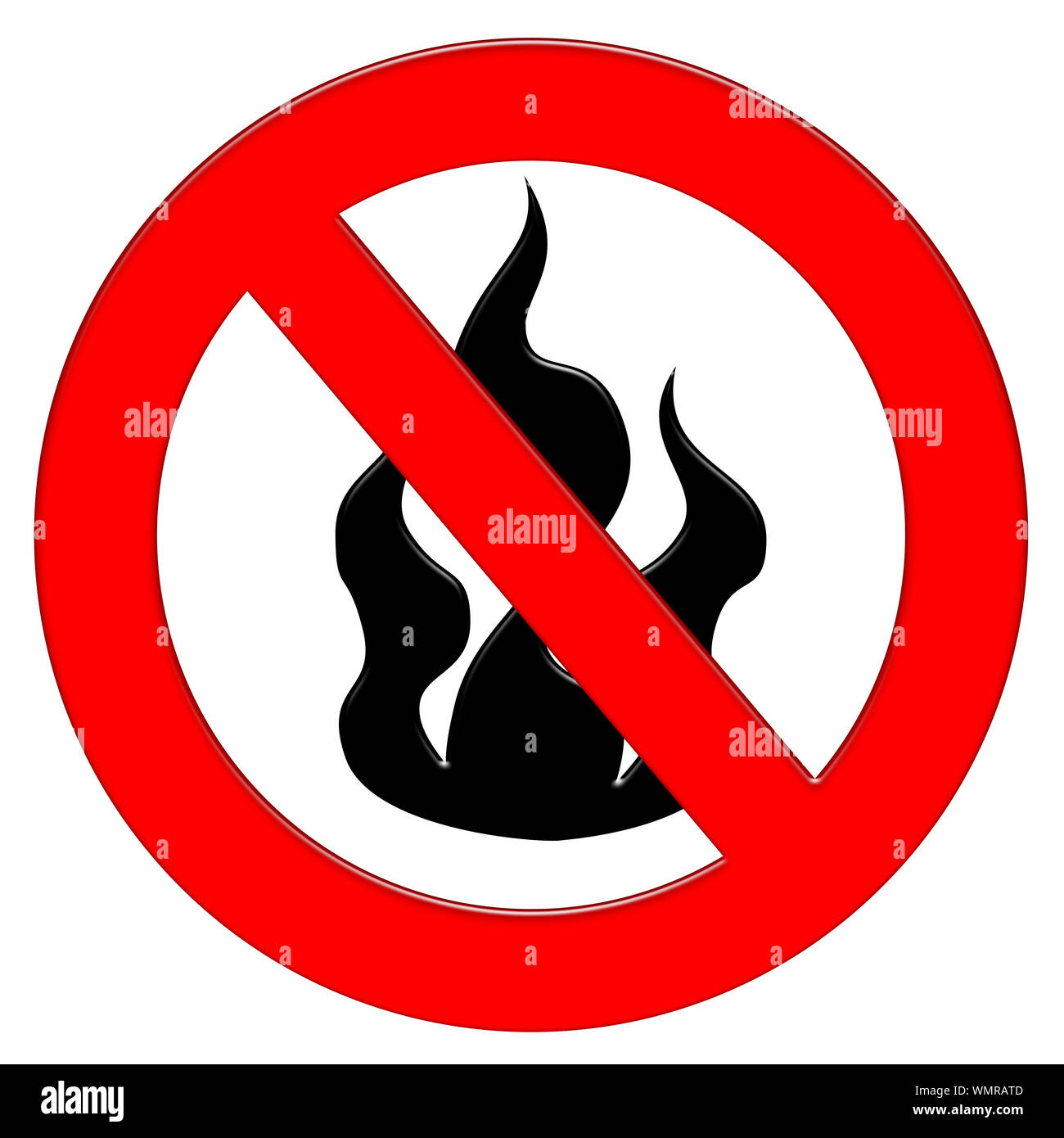Symbole d'interdiction feu icône illustration Banque D'Images