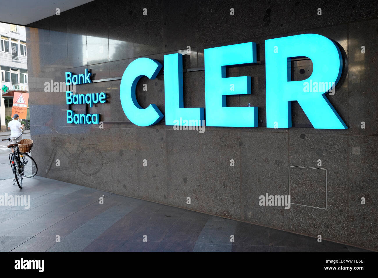 Cler bank signe, Bâle, Suisse Banque D'Images