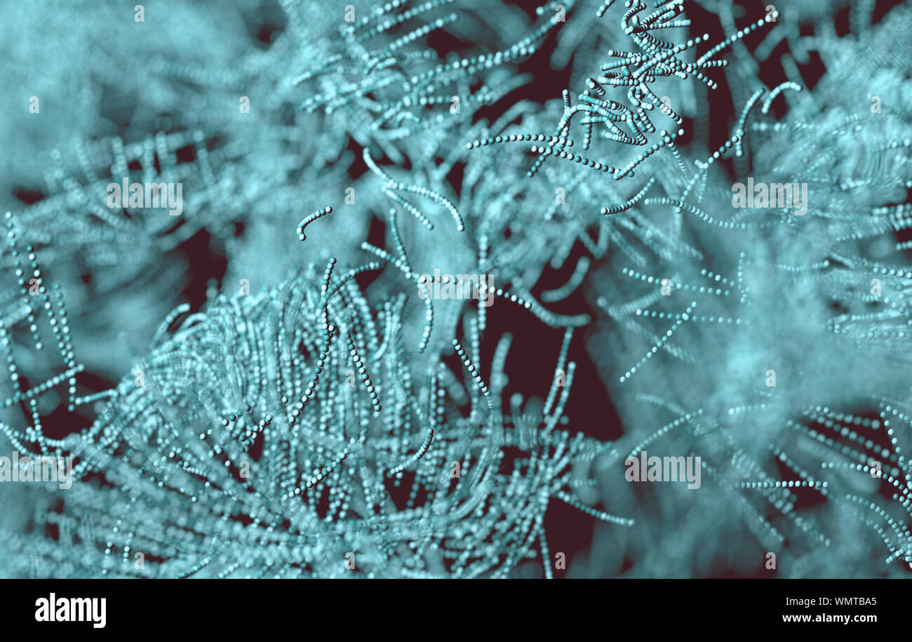 Image macro des microbes et des cellules.biotechnologie et génétique.microbiologie et science illustration concept.3d Banque D'Images