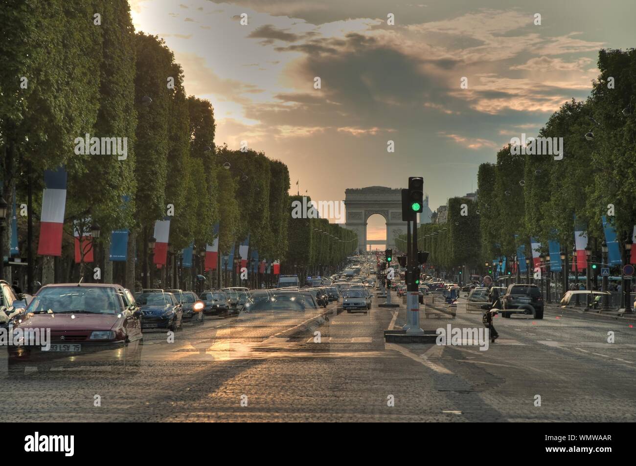 Paris, Avenue des Champs-Elysées Banque D'Images
