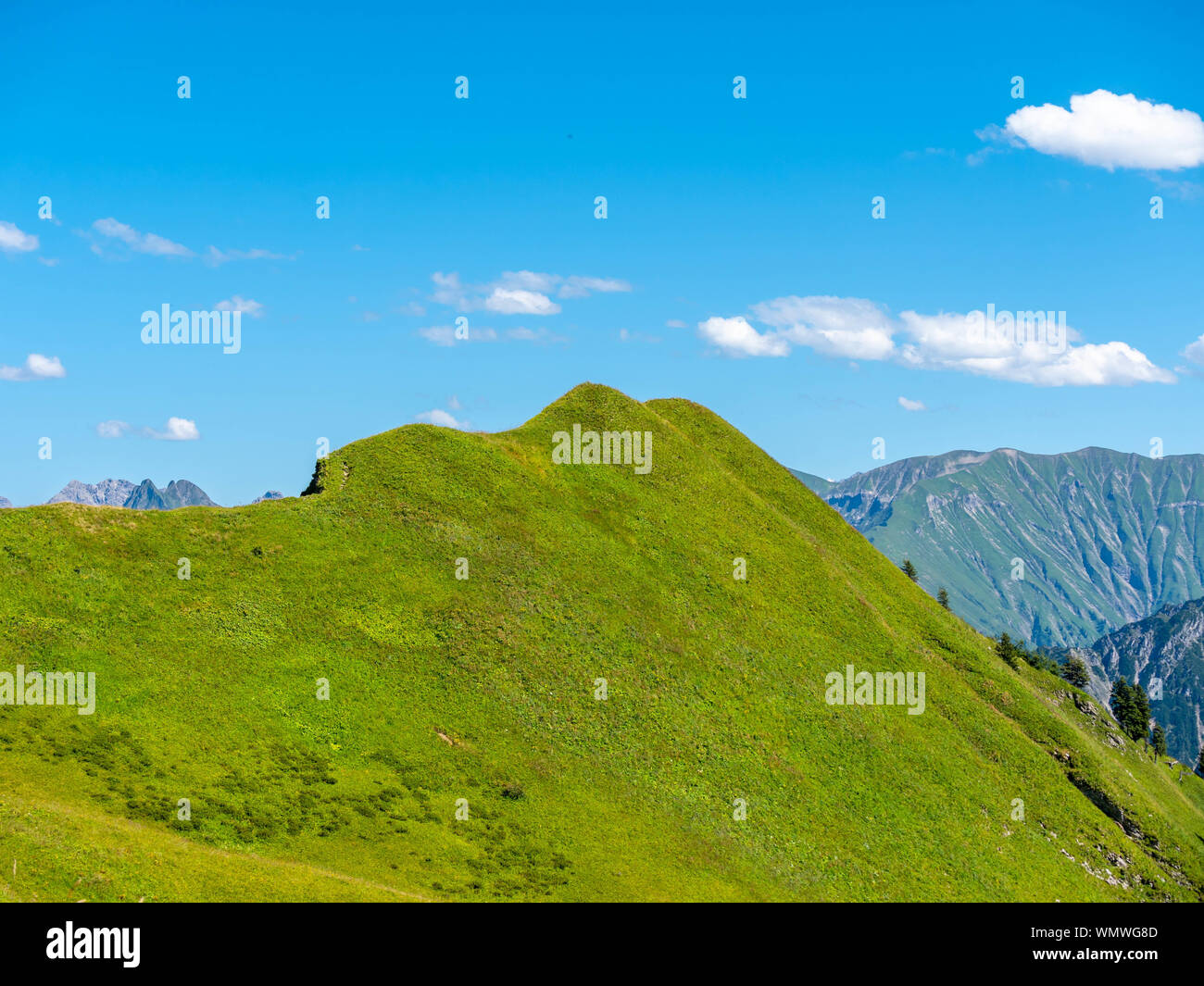 Vue panoramique sur la colline et des paysages de montagne à pic, de l'Allemagne. Fellhorn Banque D'Images