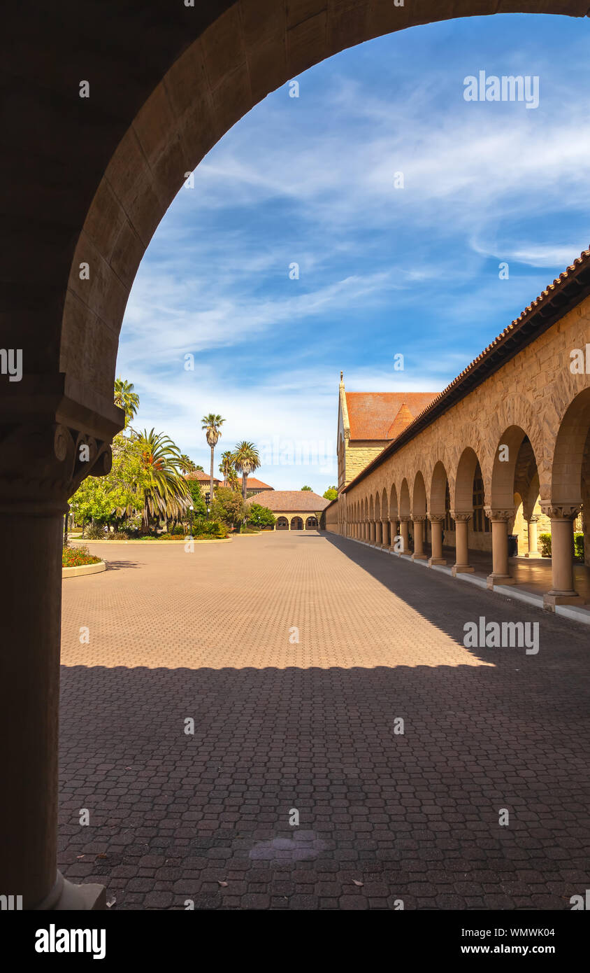 L'architecture à l'Université de Stanford campus, Palo Alto, Californie, États-Unis. Banque D'Images