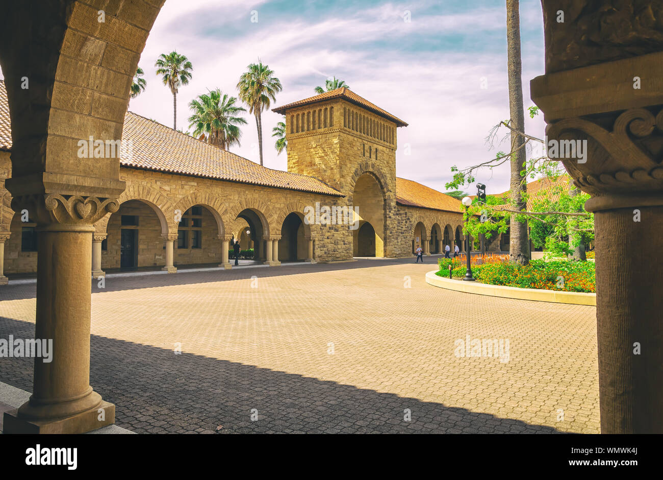 L'architecture à l'Université de Stanford campus, Palo Alto, Californie, États-Unis. Banque D'Images