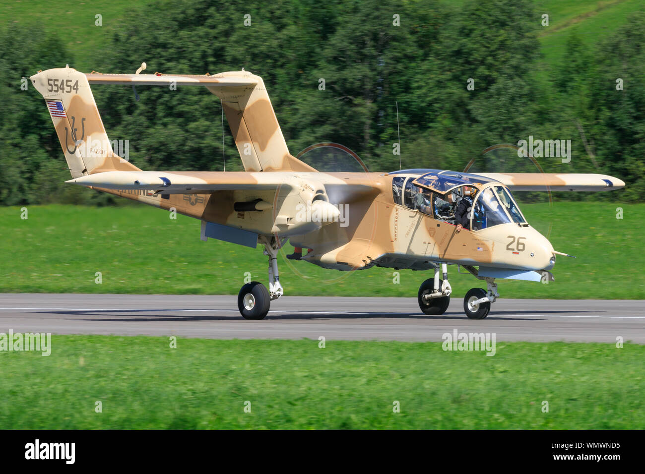 Saint Stéphane/Switzerlang 29 Août 2019 : Vintage Rockwell OV-10 Bronco à St Stephan. Banque D'Images