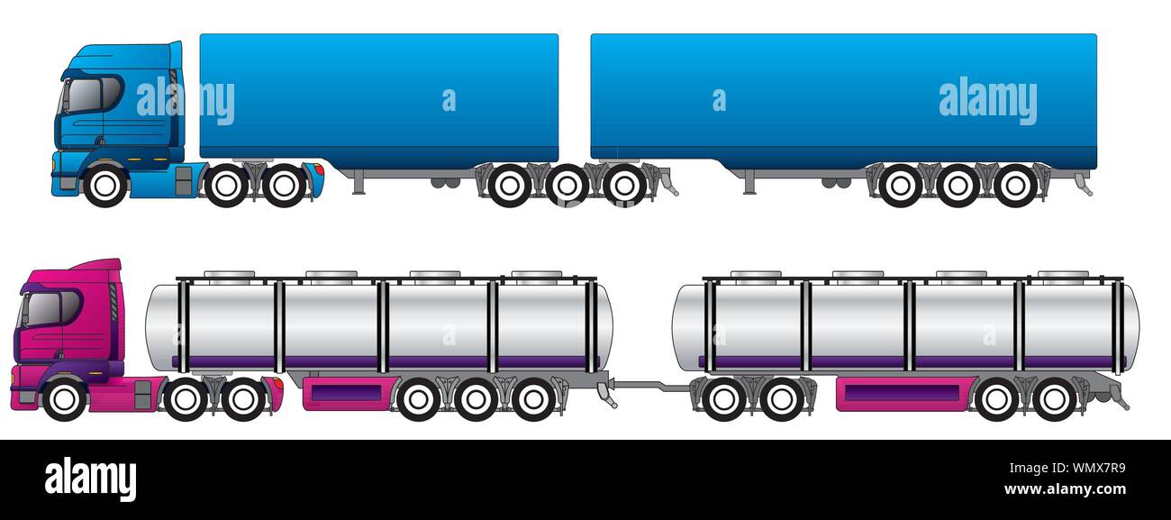 B double trains routiers Illustration de Vecteur