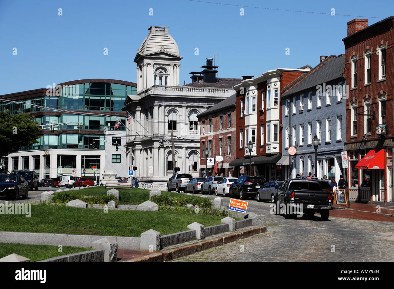 Fore Street.old.port.Portland Maine.USA Banque D'Images