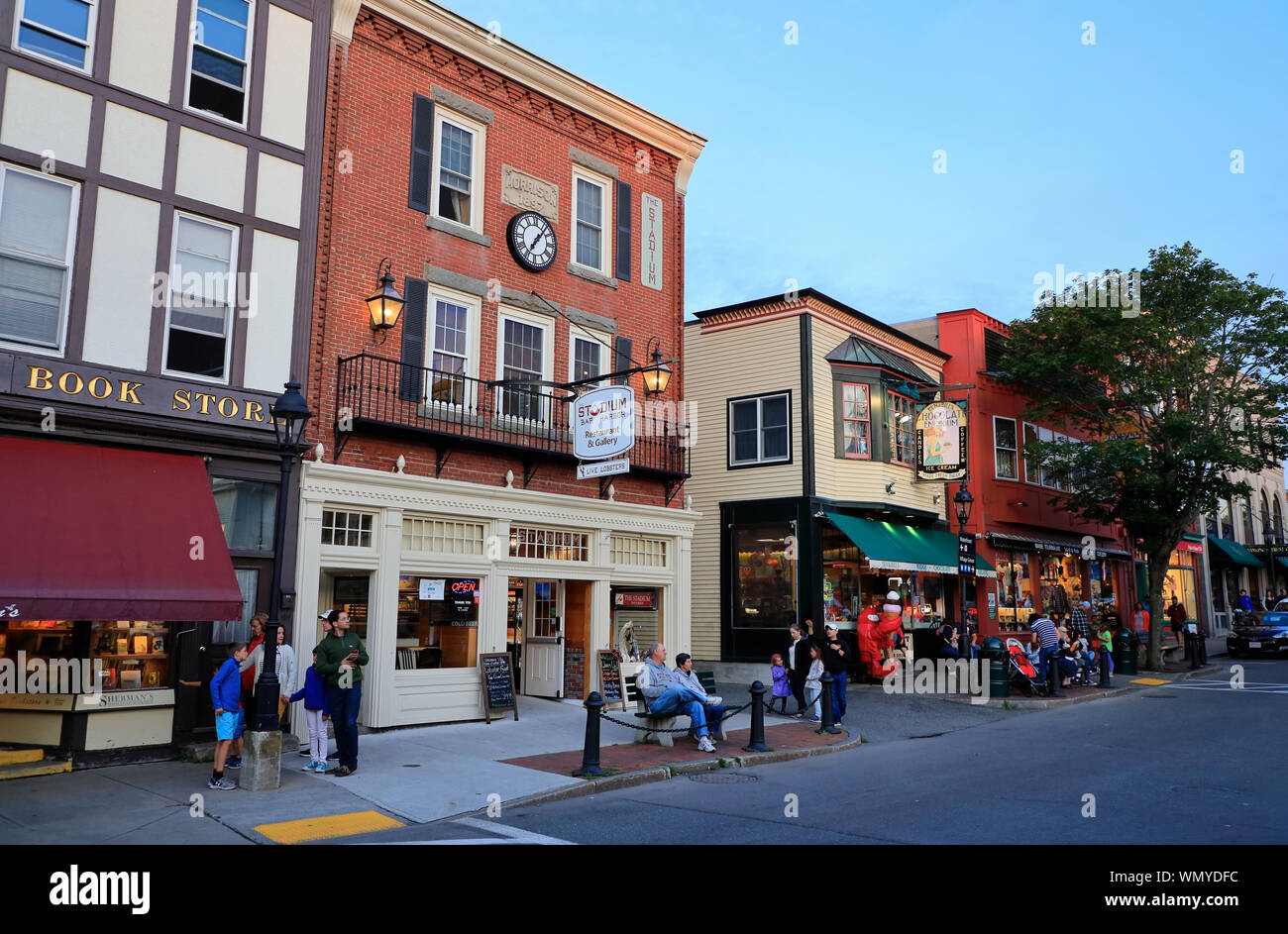 La rue principale de Bar Harbor.Bar Harbor.Mount Desert Island.Maine.USA Banque D'Images