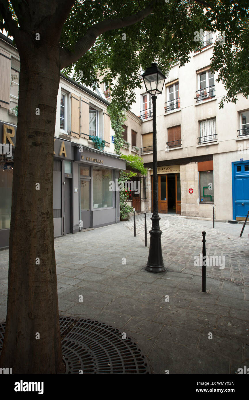 Paris, Cité Dupetit-Thouars, 14 Rue de la Corderie Banque D'Images