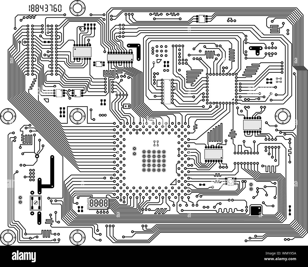 Circuit moderne électronique vector background Illustration de Vecteur