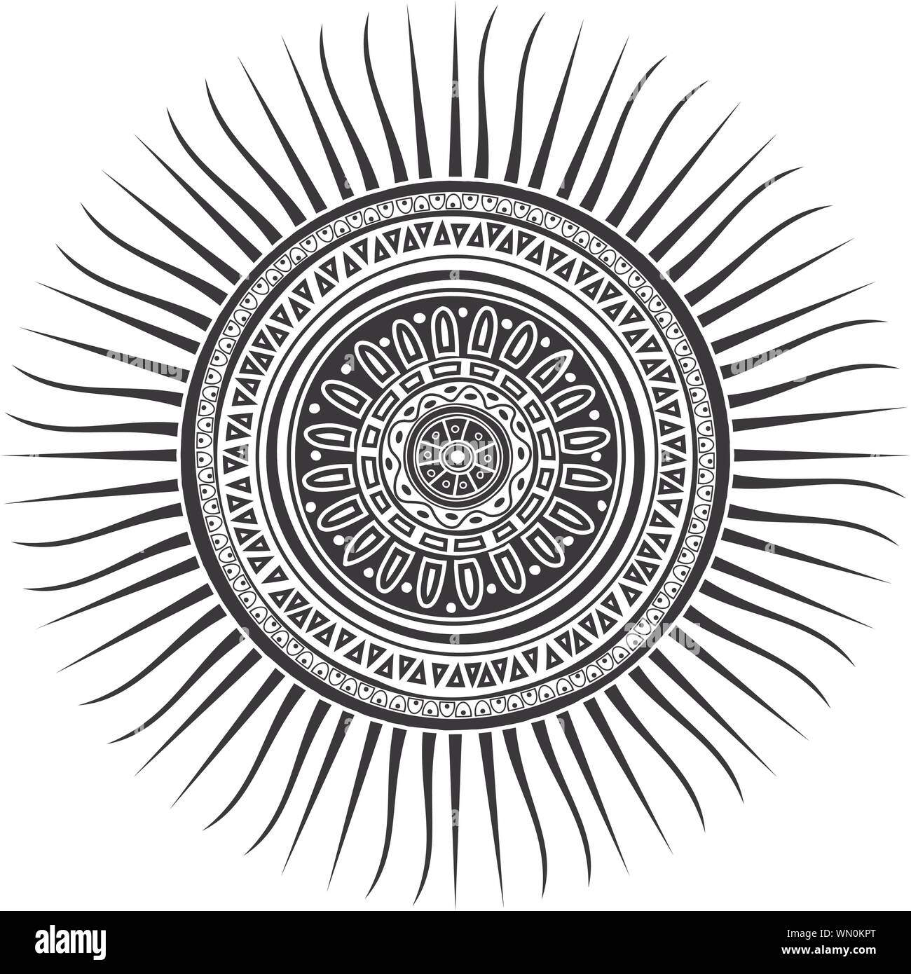 Symbole de soleil maya Illustration de Vecteur