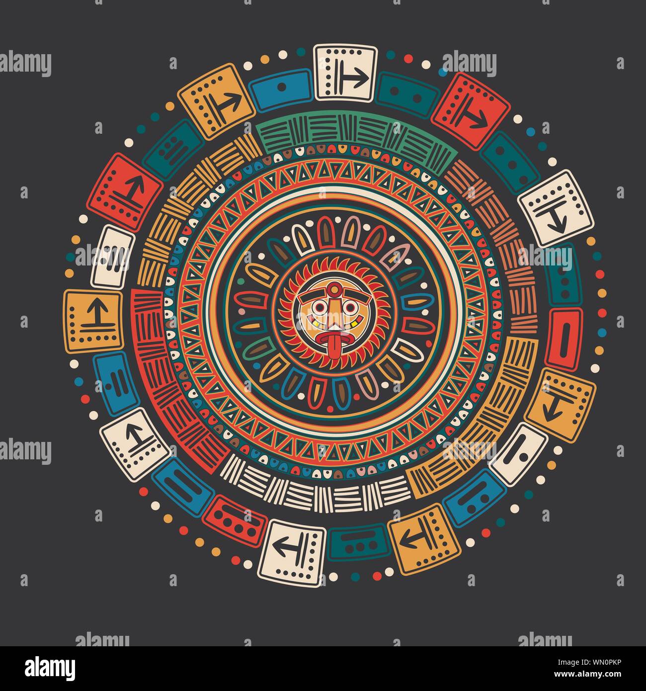 Calendrier maya Illustration de Vecteur